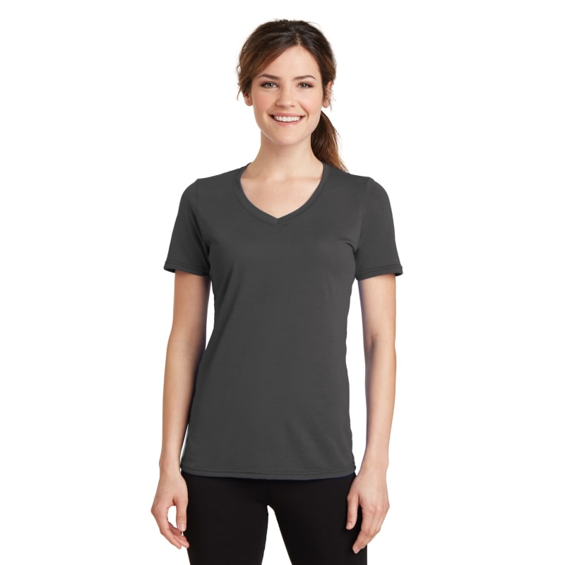 Port & Company Women's Performance Blend V-Neck Tee. 25