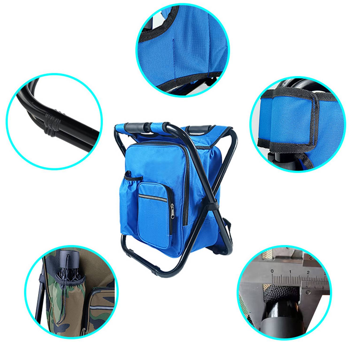 Portable Oxford Insulated Cooler Bag Foldable Camping Chair 6