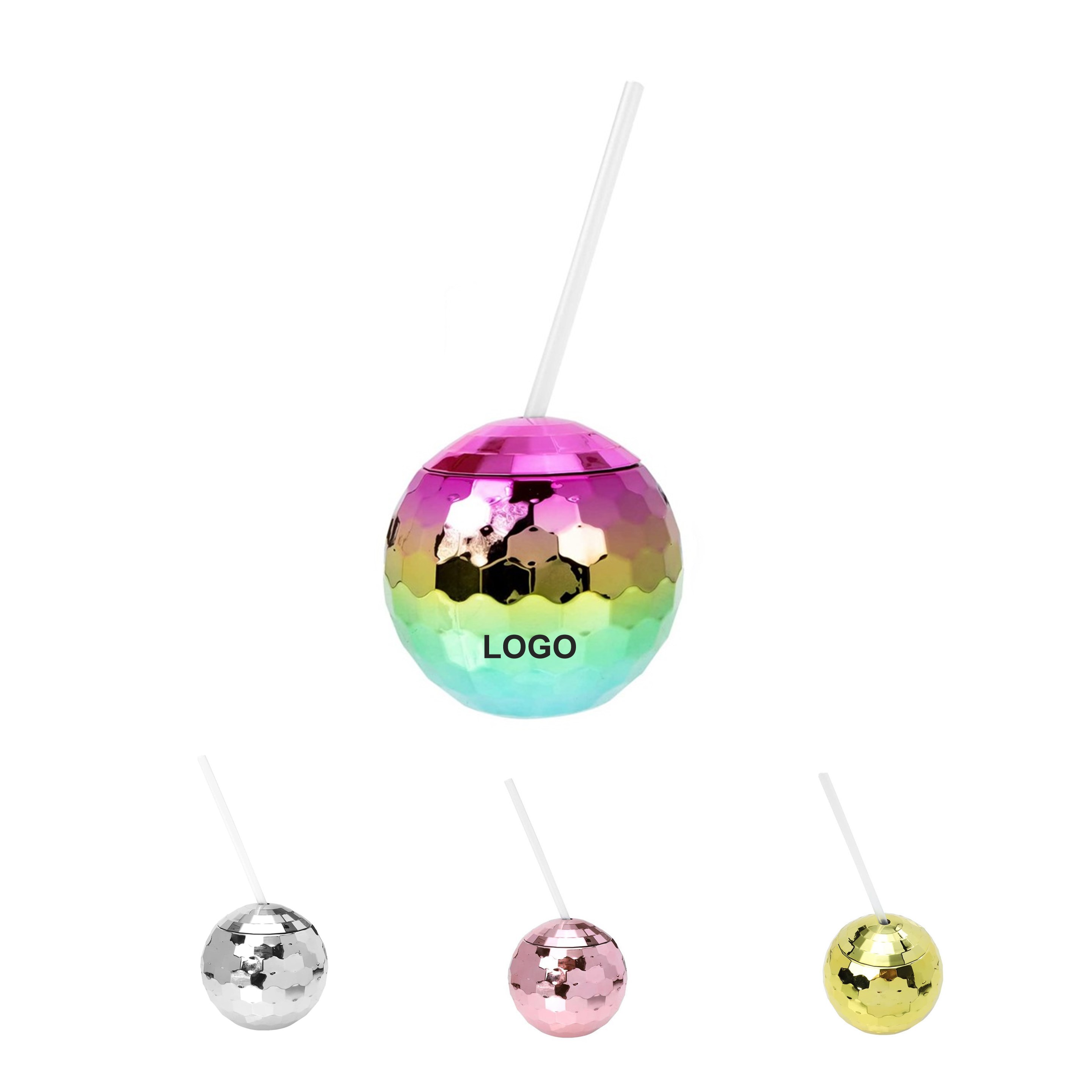 20oz Disco Ball Cup with Lid and Straw (direct import) 2