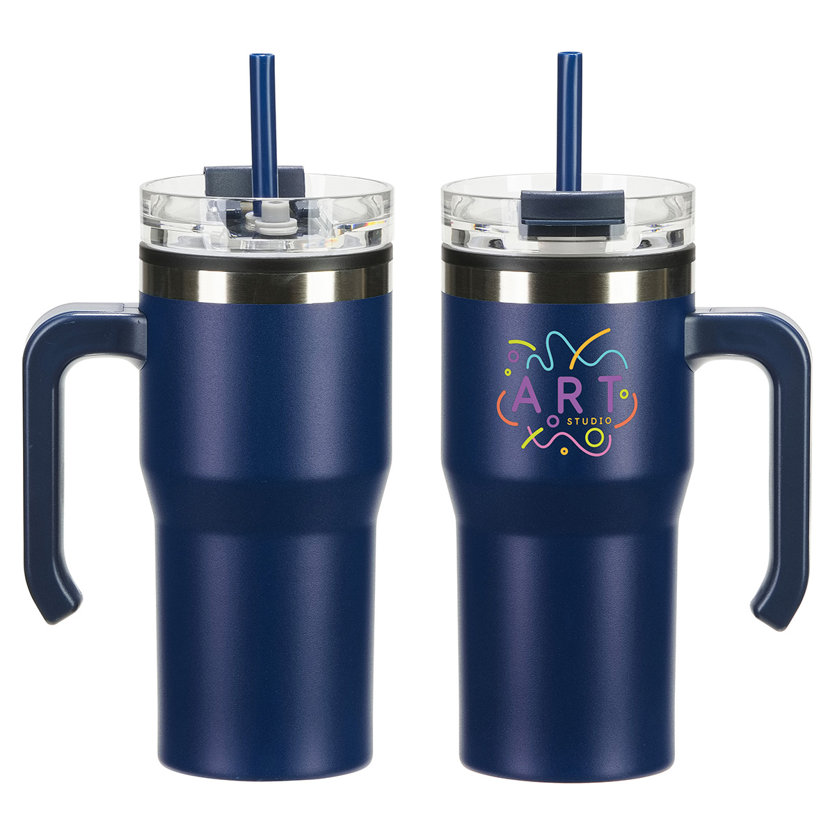 Outback 20 oz Stainless Steel/Polypropylene Mug with Lid and Straw 20