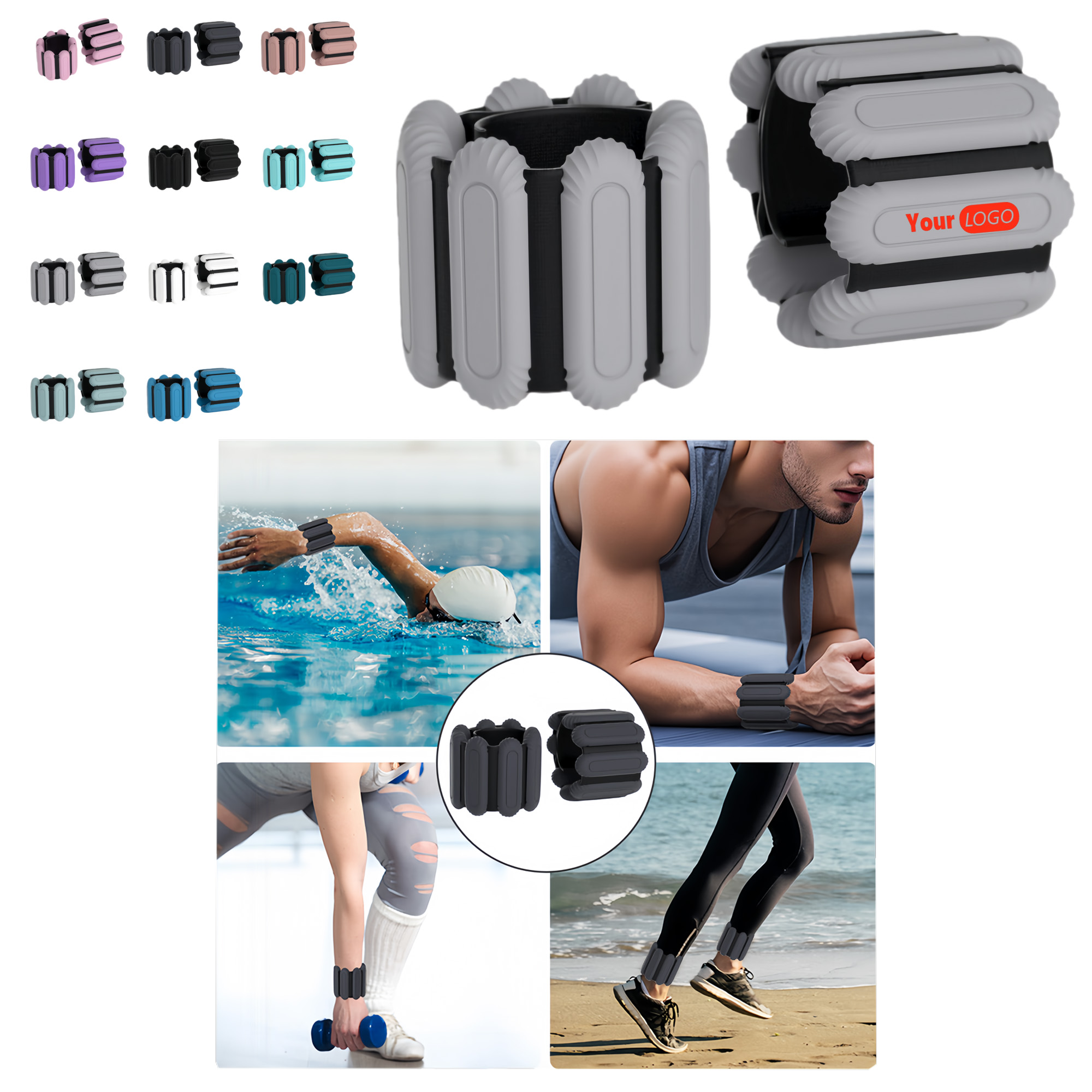 Fitness Weight Wristbands Made Of Steel And Silicone 3