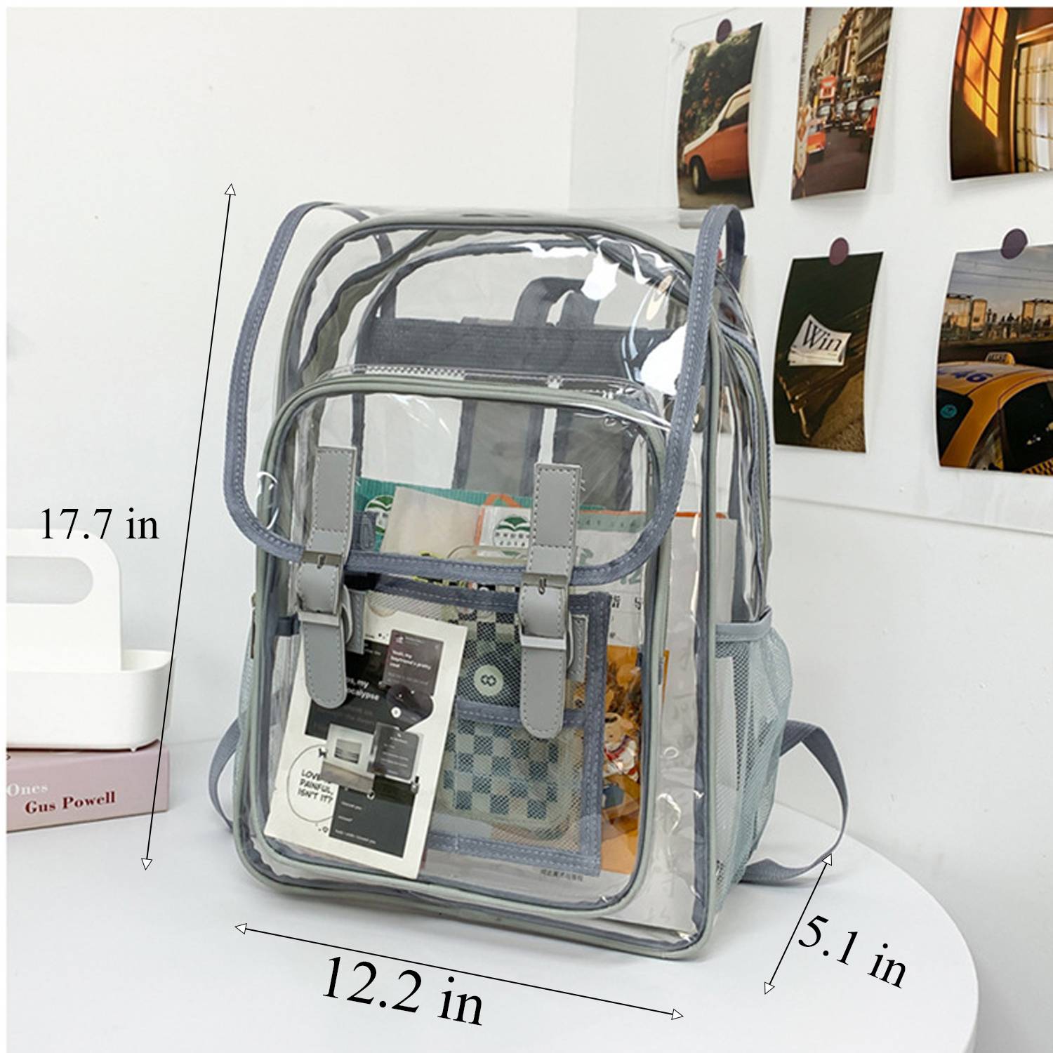 Waterproof PVC Clear Flip Top Backpack 4