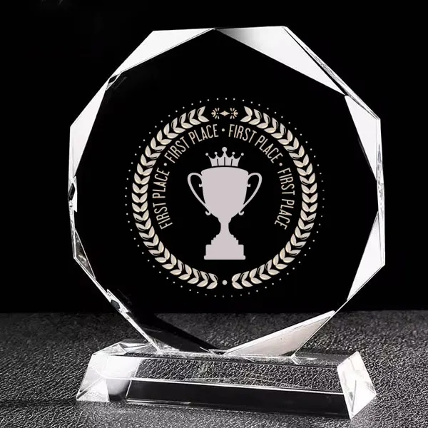 Faceted Octagon Crystal Award 2