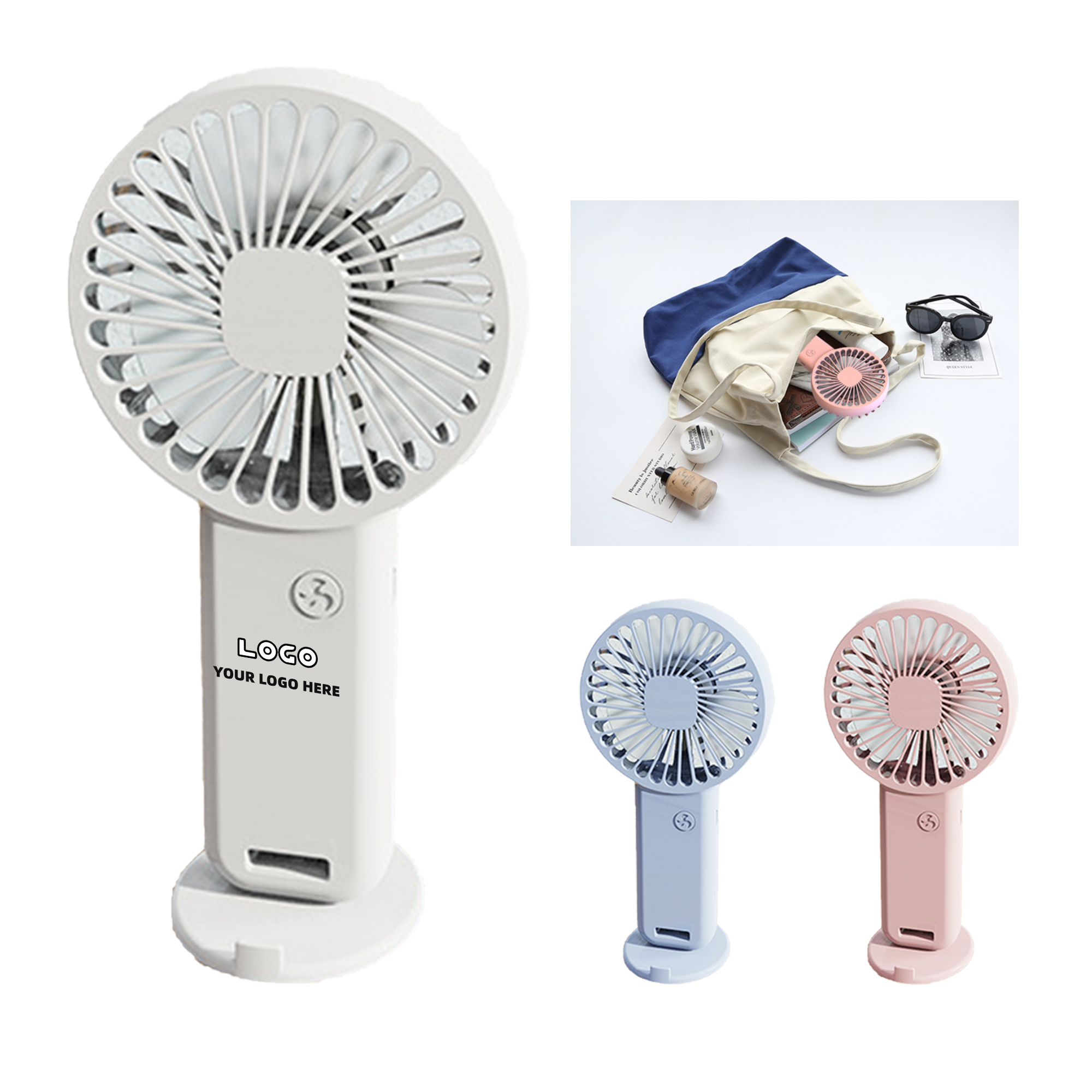 600mAh Handheld USB Rechargeable Fan with 3 Adjustable Speeds 3