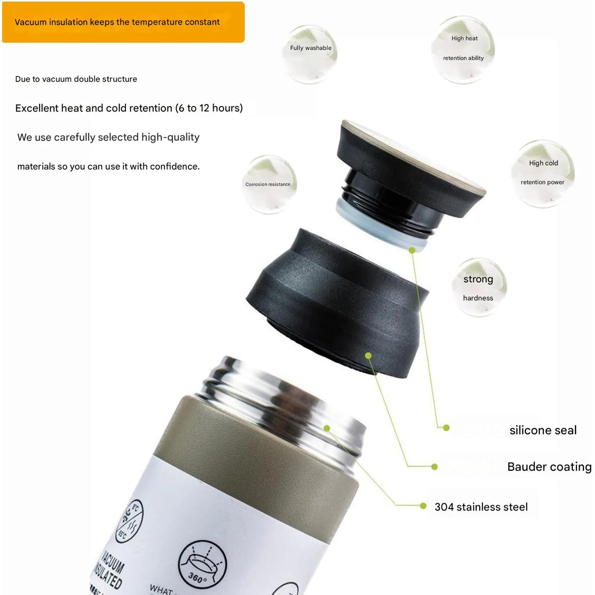 Durable 304 Stainless Steel Thermos 9