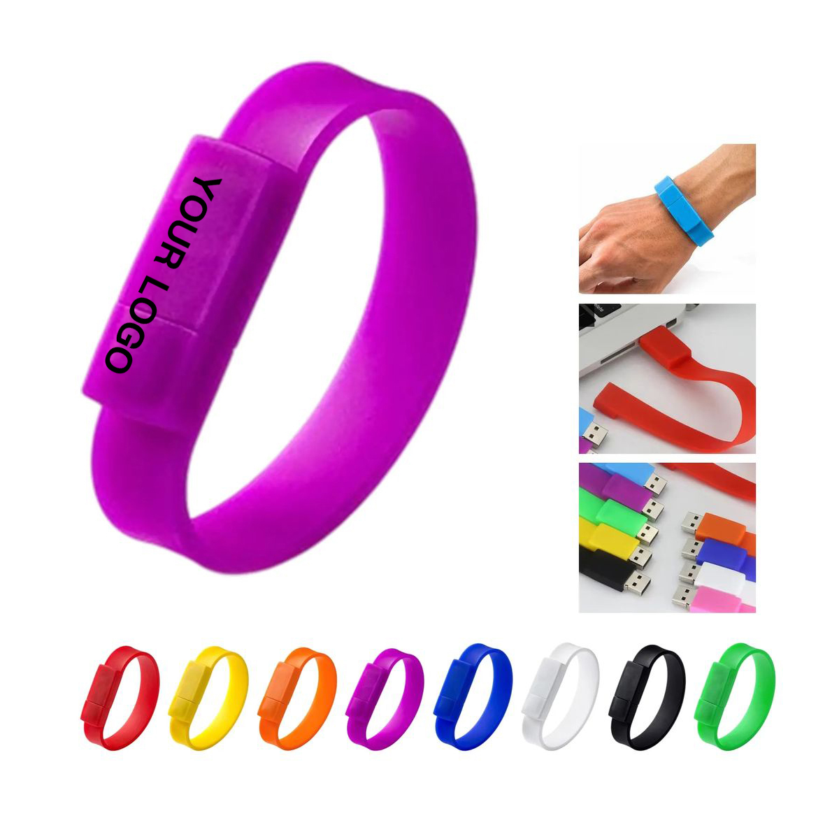 Flexible Silicone USB Wristband for Portable Data Use 3