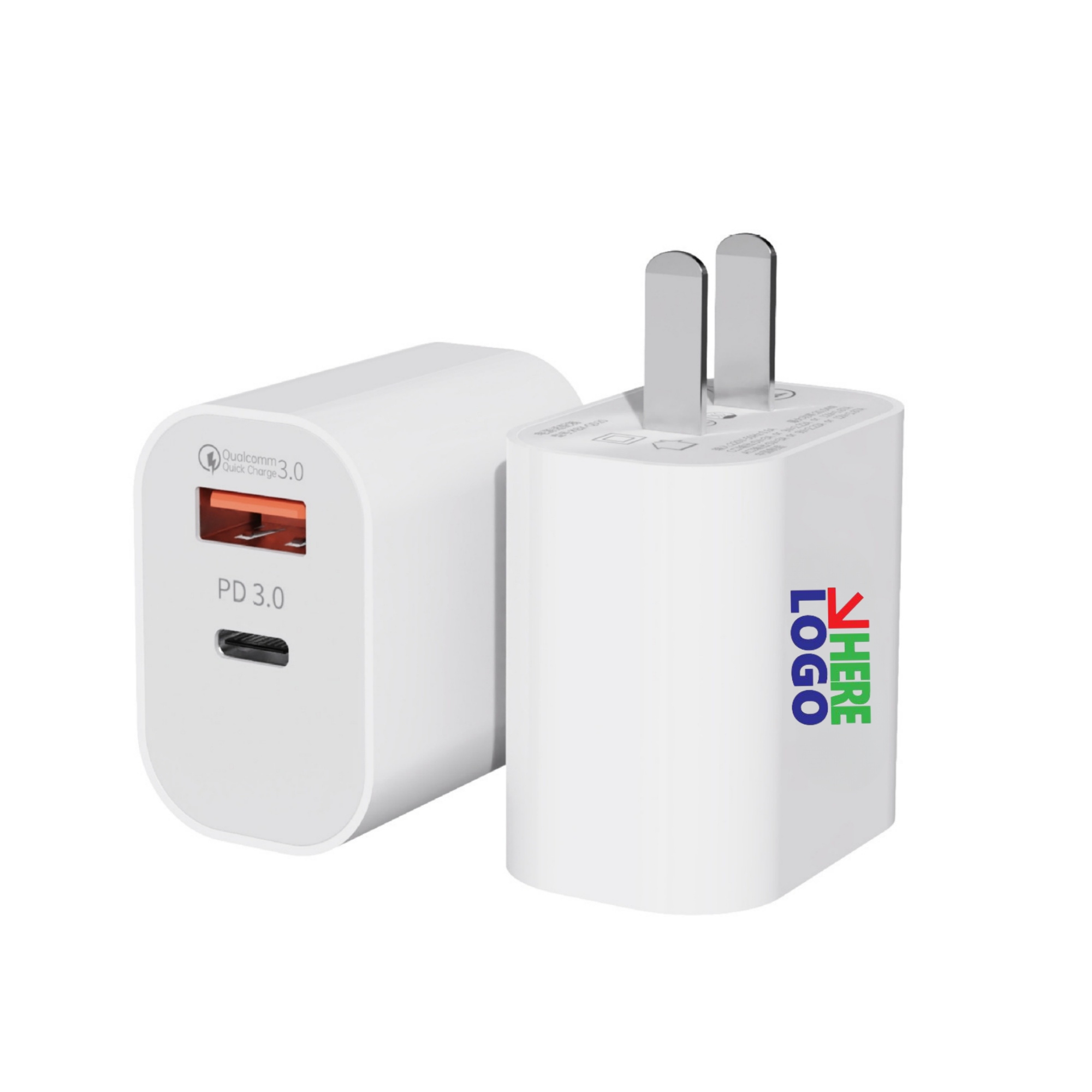 20W USB C and Type C Dual Port Wall Fast Charger Block 2