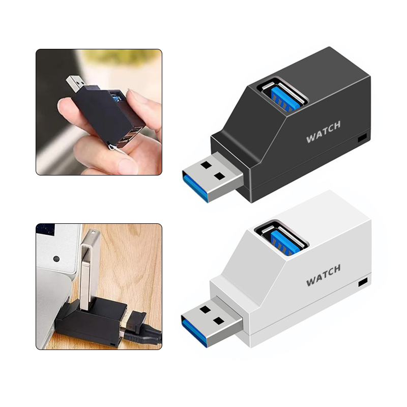 Travel Mini 3 In 1 USB Hub Splitter 2