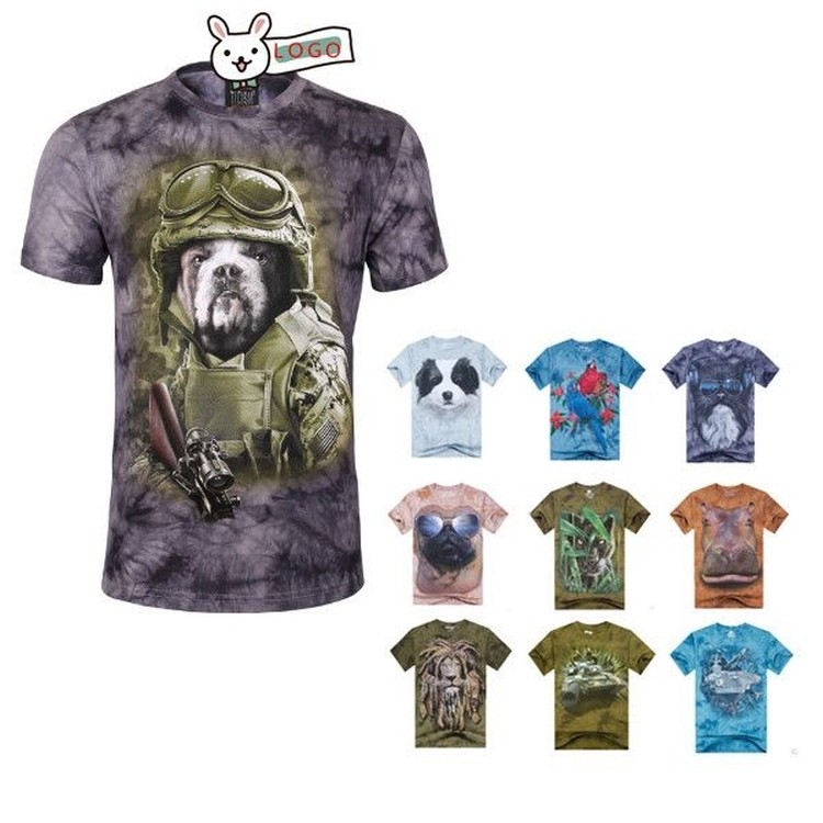 Tie-Dyed 3D Animal Print T-Shirt 1