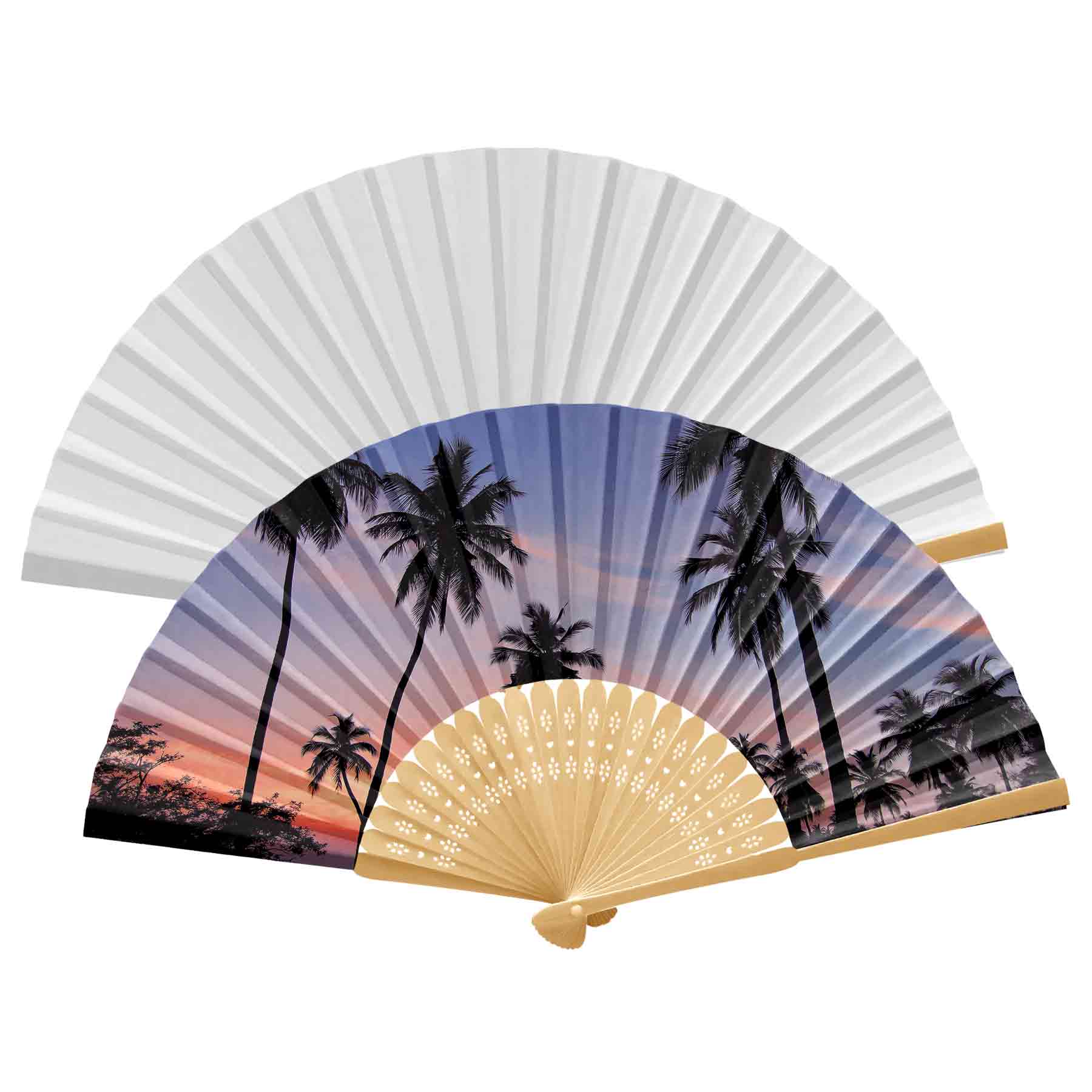 Handheld Foldable Full Color Bamboo Paper Fan 13