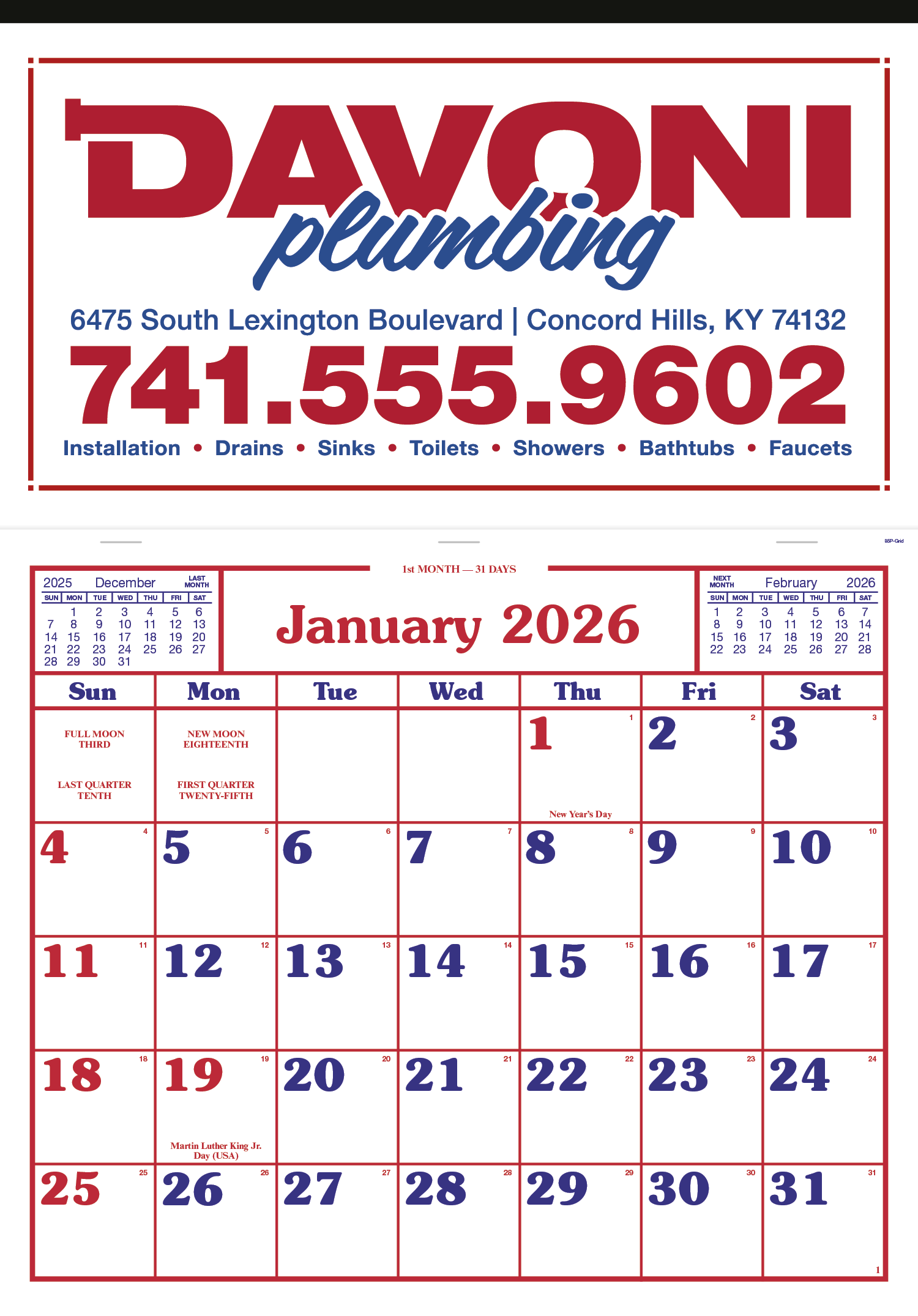 Skinner & Kennedy® Billboard Apron Calendar 11