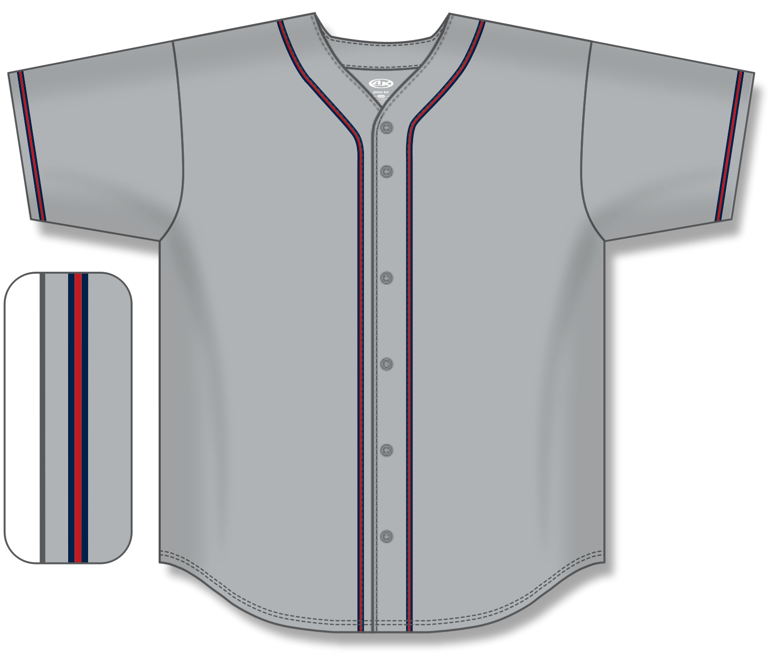 Full Button Baseball Jerseys BA5500-ATL-G01 17