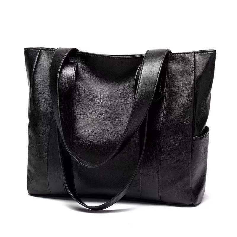 Large Capacity PU Leather Tote Bag, custom tote bag with logo imprint 3