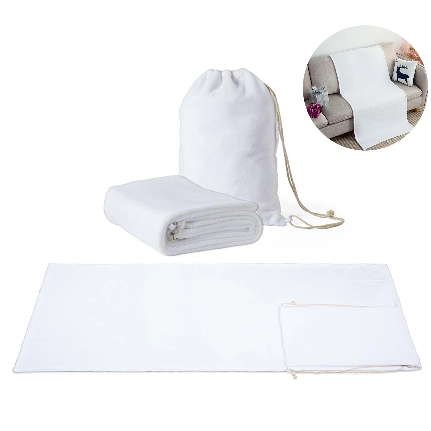 Flannel Bath Towel 30"X60" W/ A Bundle Pocket 3