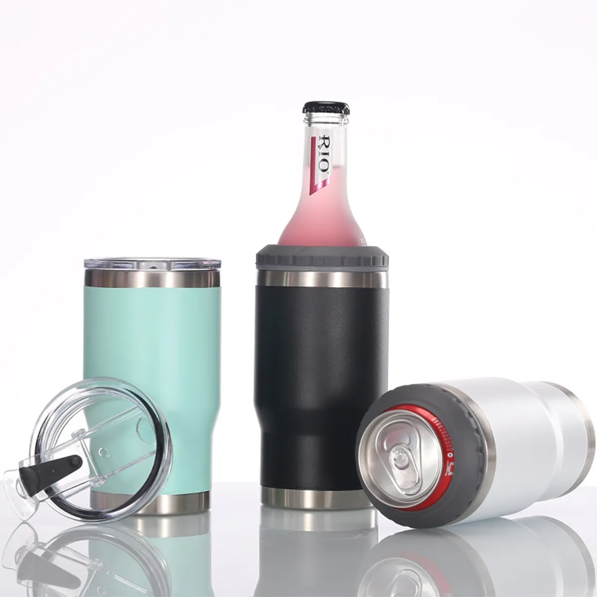 5 In 1 Slim Insulated Cooler For Skinny Can Beer Bottle, custom koozie with logo imprint 5