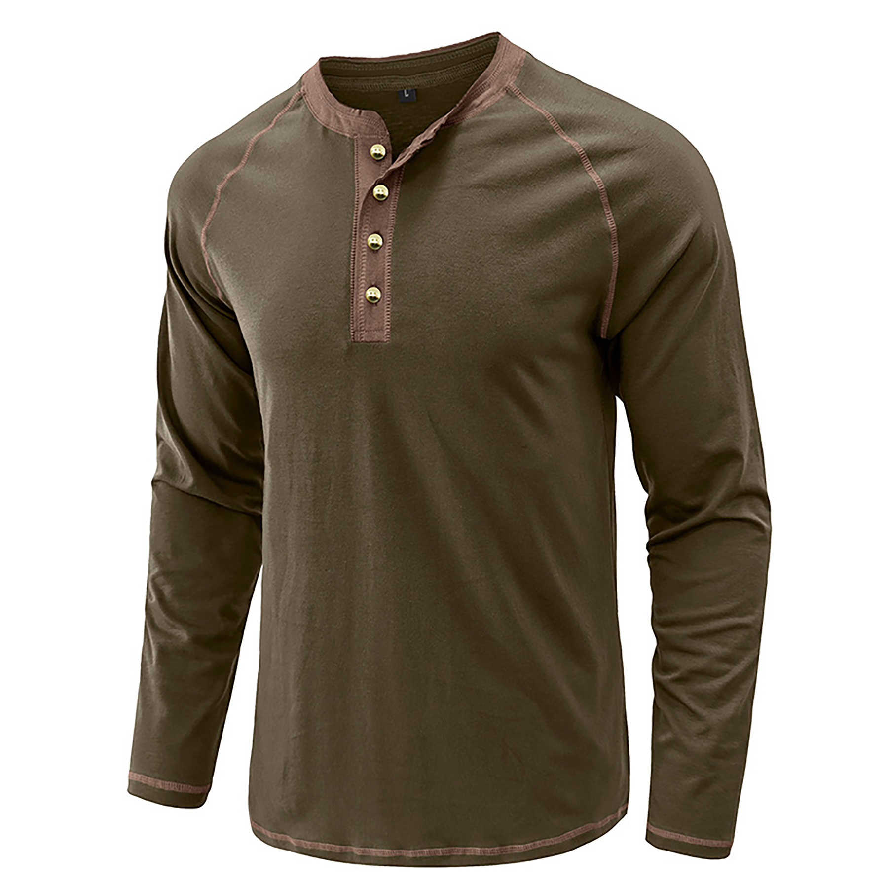 Men's Long Sleeve Henley Shirt 2