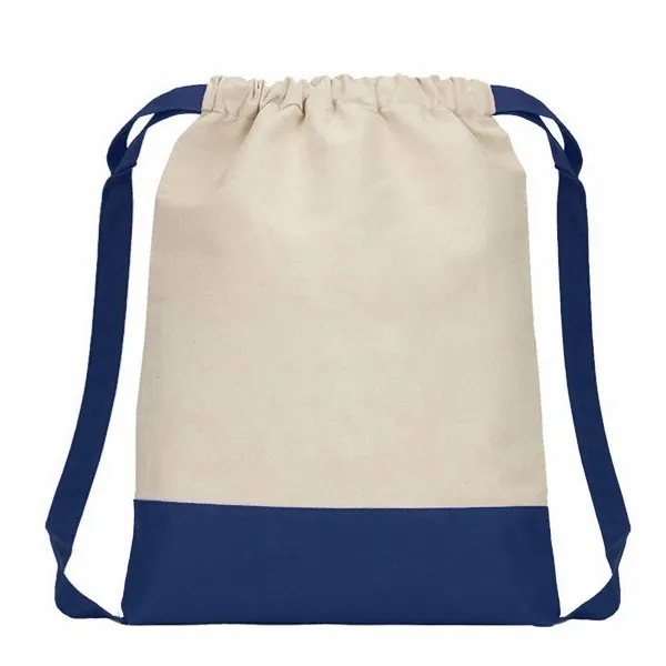 Two Tone 8 oz. Cotton Drawstring Backpack 4