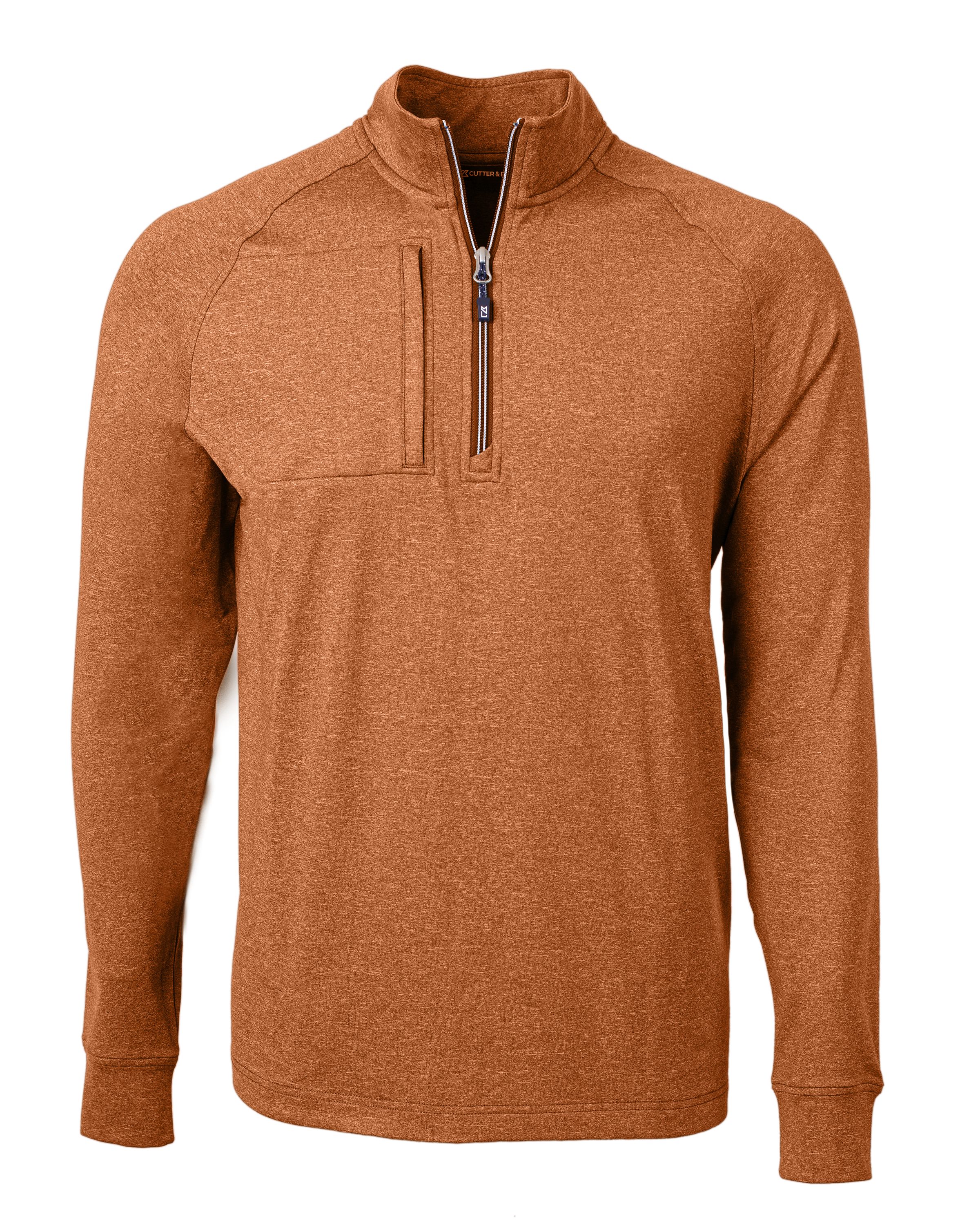 Cutter & Buck Adapt Recycled Soft Knit Stretch Mens Heathered Quarter Zip Pullover 87