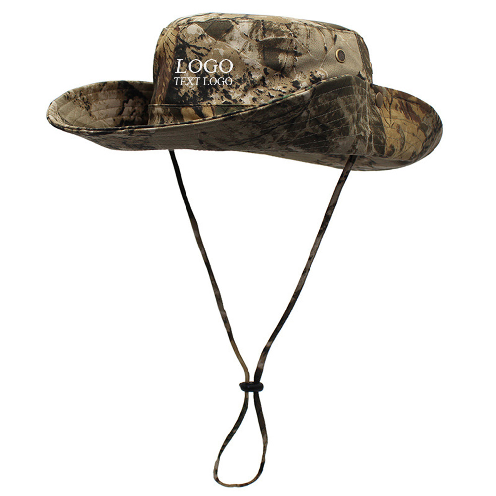 Tactical Camouflage Large Brim Custom Bucket Hats 9