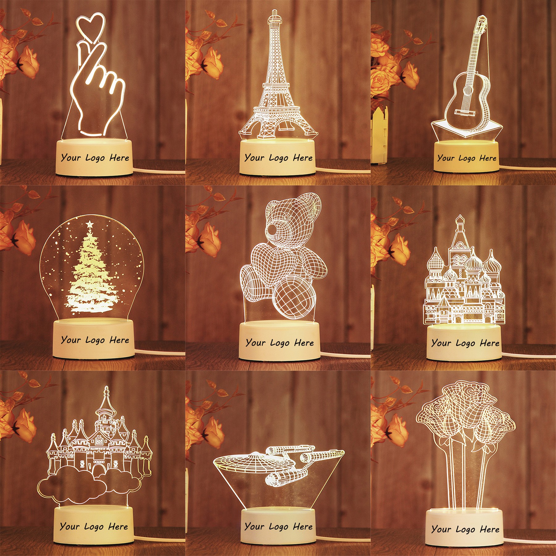 Custom Shape 3D LED Night Light 2