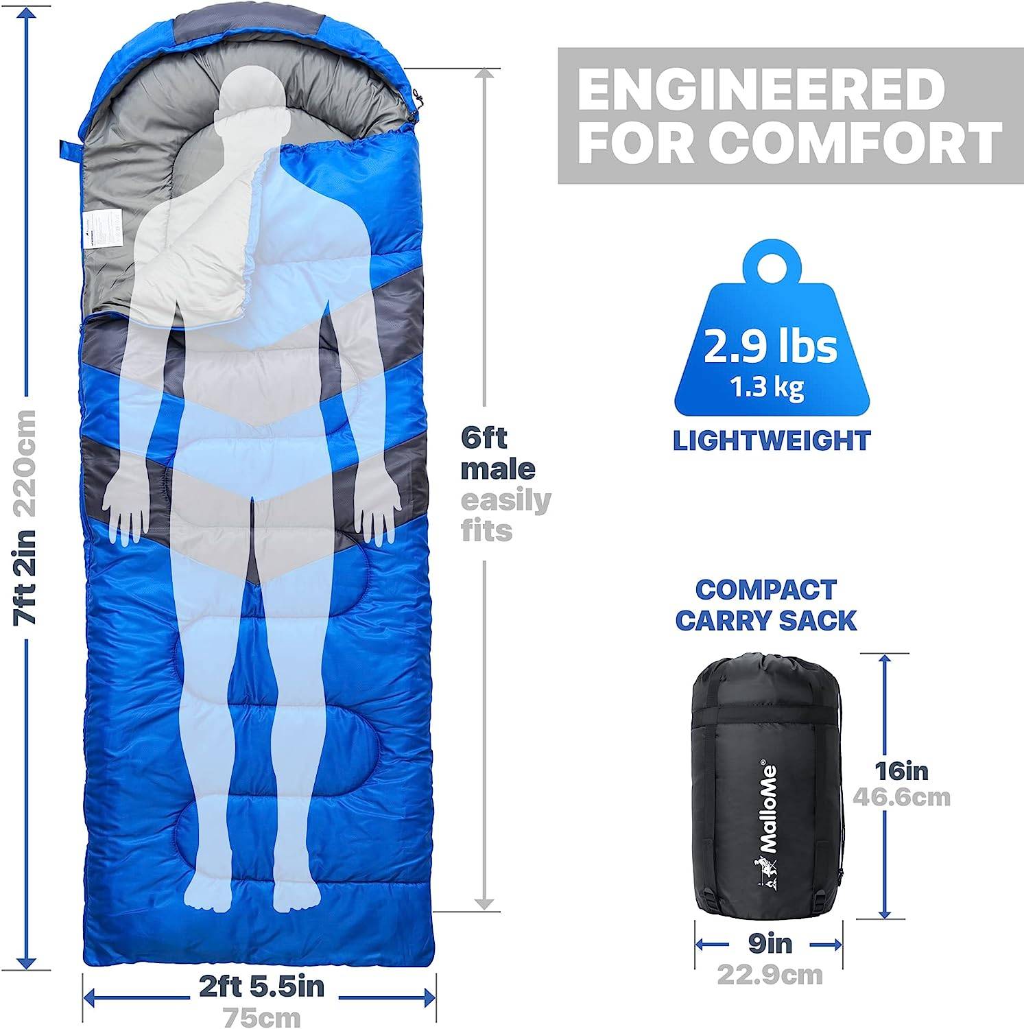 Cotton Hiking Essentials Lightweight Compact Sleeping Bag 2