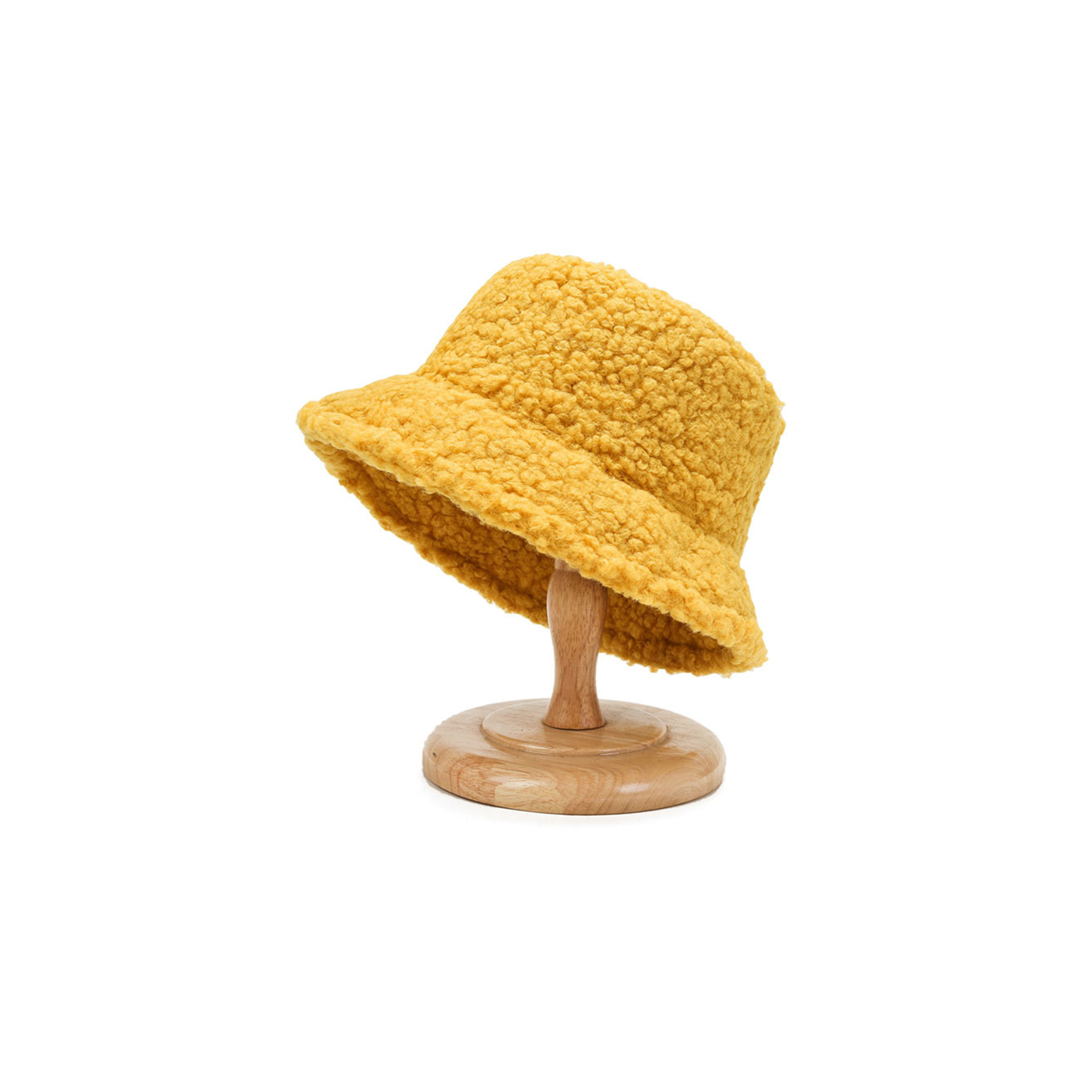 Faux Lamb Wool Bucket Hat For Cold Weather 3
