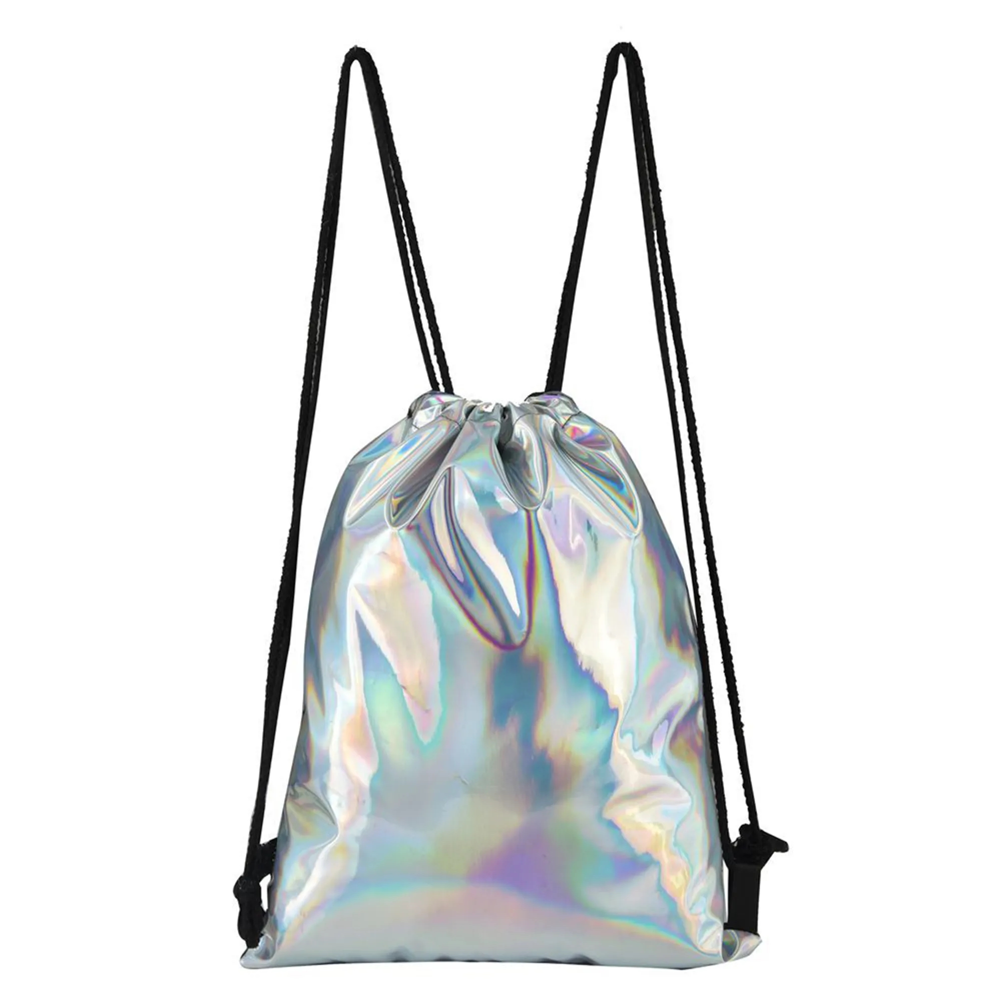 Laser Drawstring Bag with Large Capacity and Reflective Glow 4