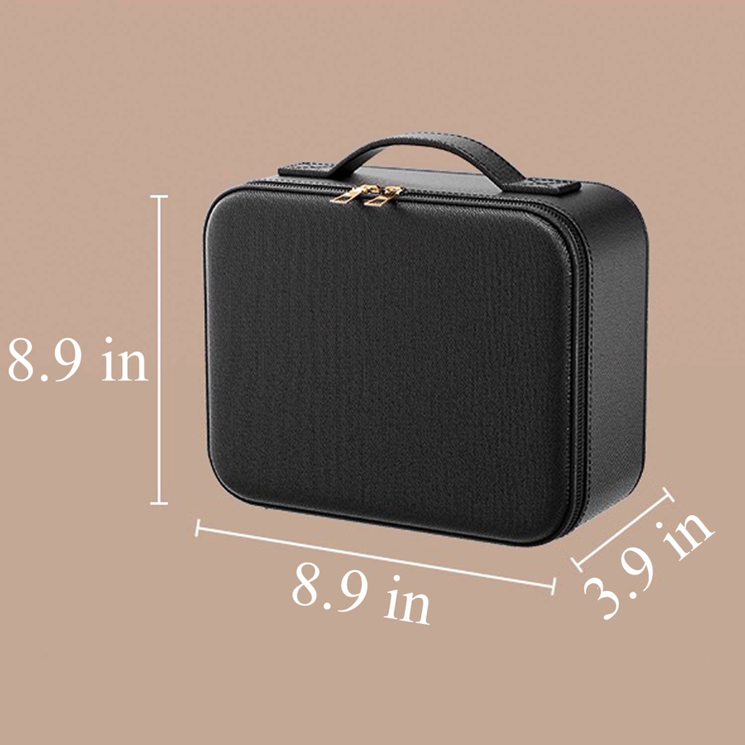 PU Leather Travel Cosmetic Bag w/ LED Mirror 9