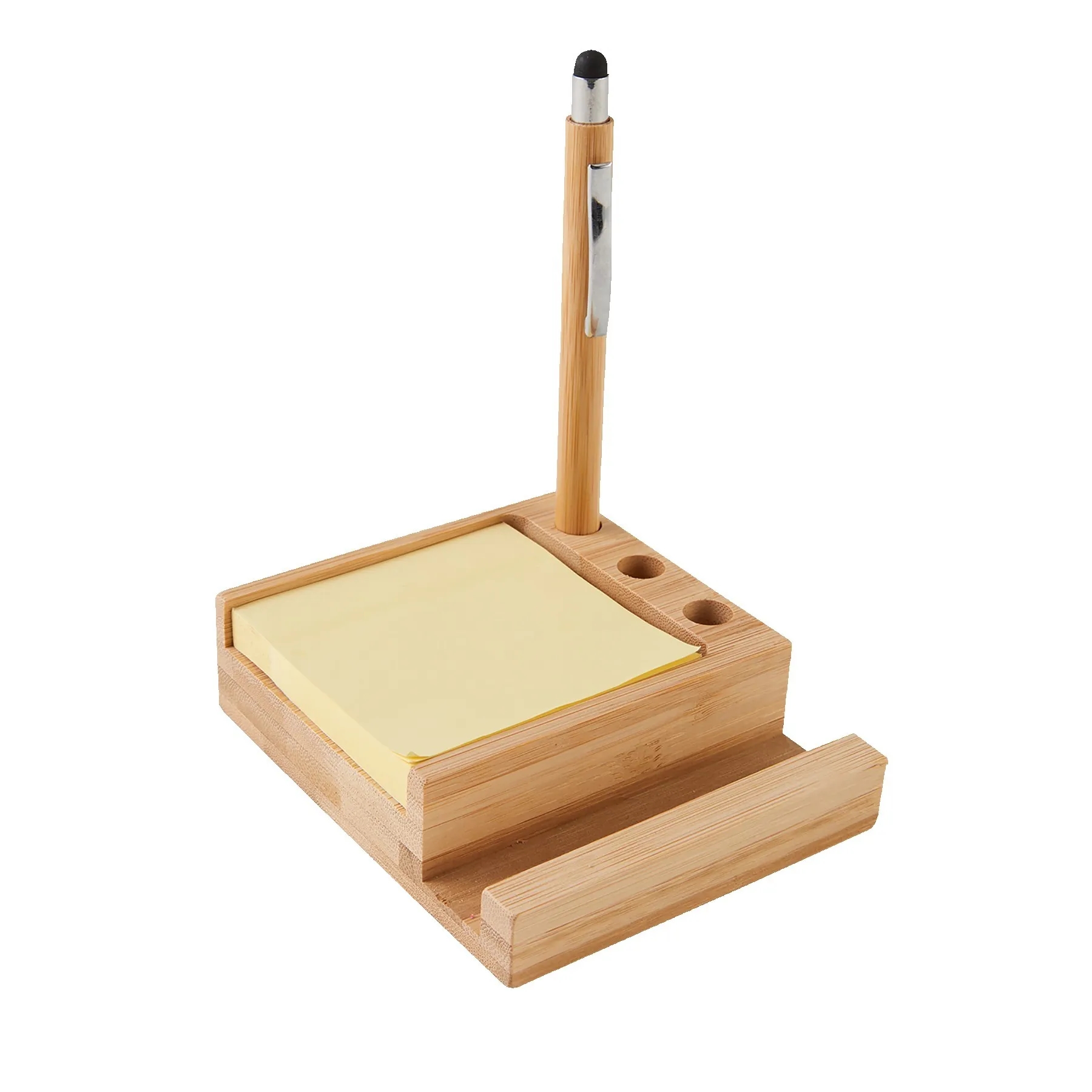 Bamboo Desk Organizer w/Phone Holder 4