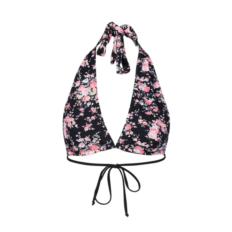 Women's Floral Print Seamless Halter Bikini Bra 4