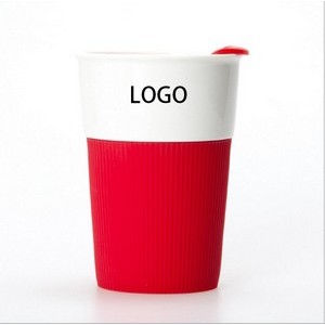 12oz Travel Ceramic Coffee Mug with Silicone Sleeve 4