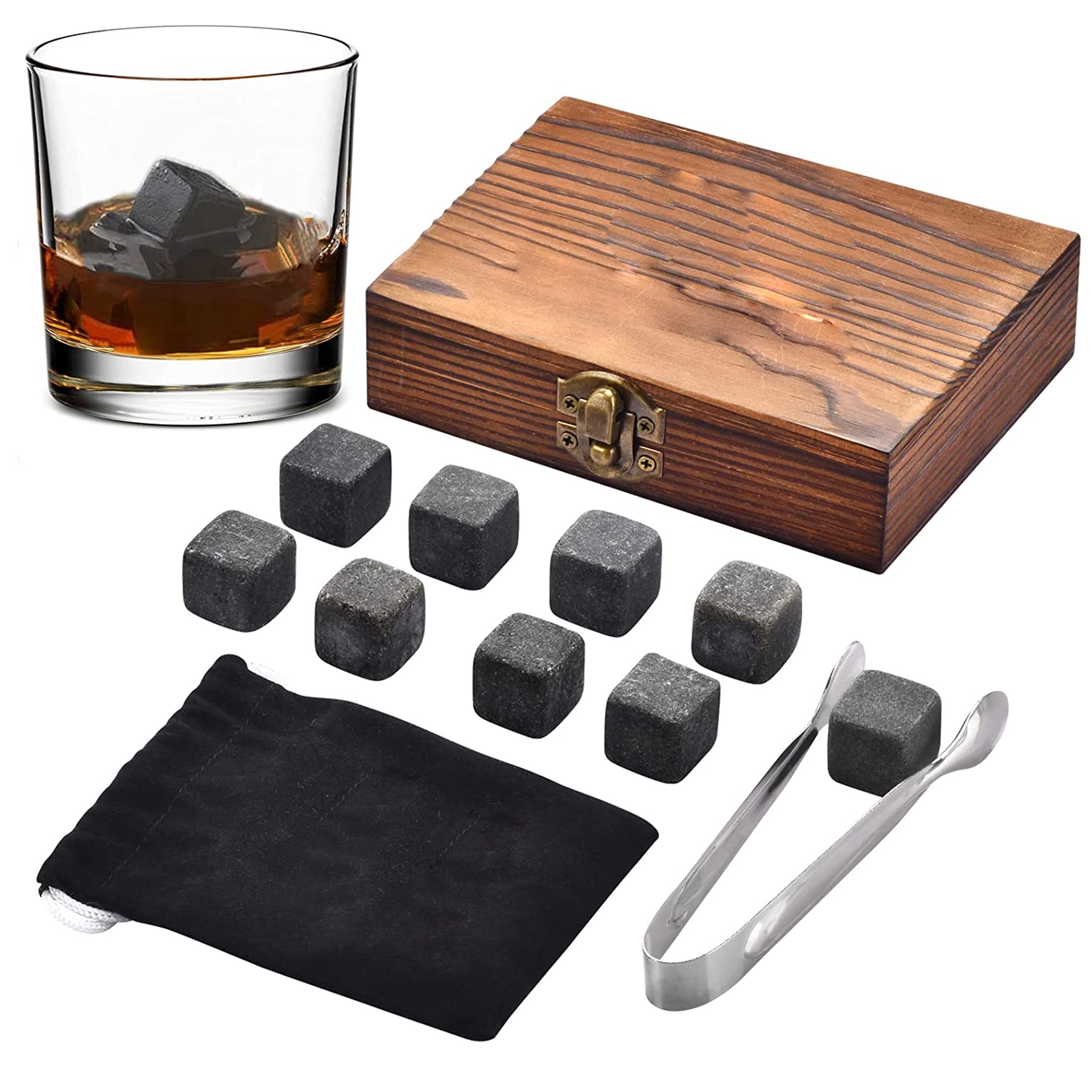 Whiskey Rocks Glasses Gift Set 1