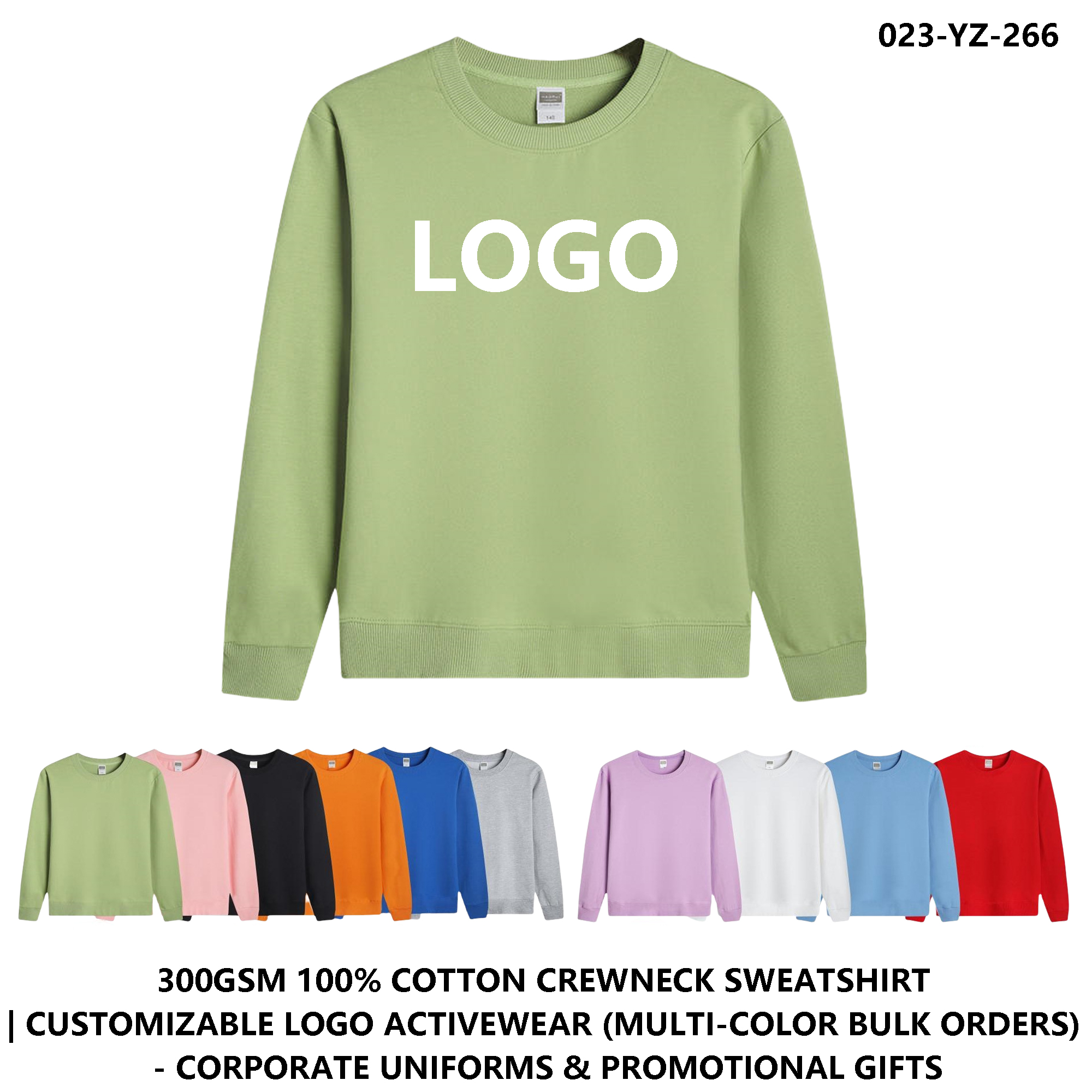 Premium Cotton Crewneck Fleece - Customizable Logo Apparel for Corporate Gifts, custom hoodie or sweatshirt with logo imprint 2