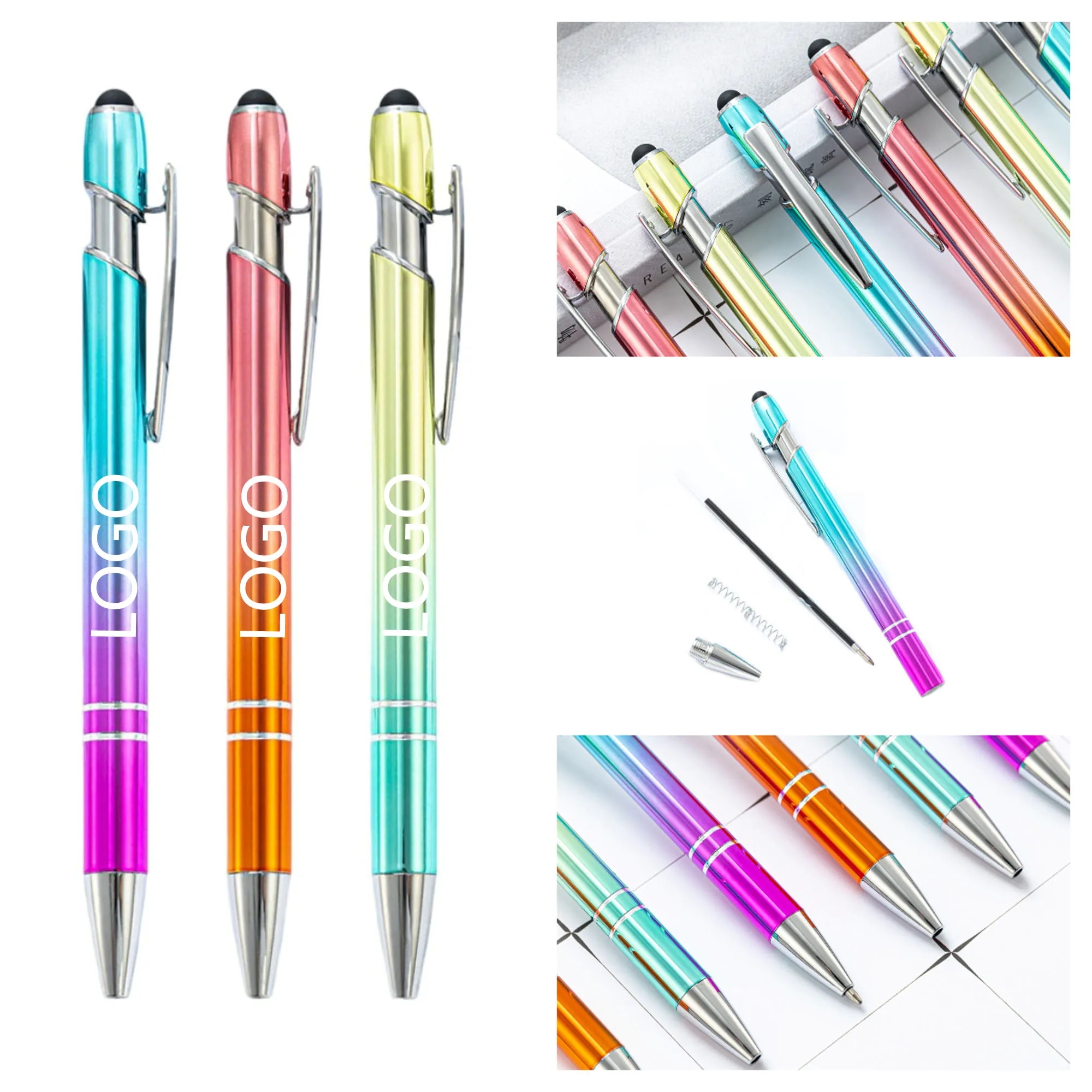 2-in-1 Stylus Ballpoint Pen With Gradient Color 12