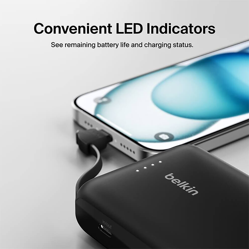 Belkin Power Bank 10K with Integrated Cable 4