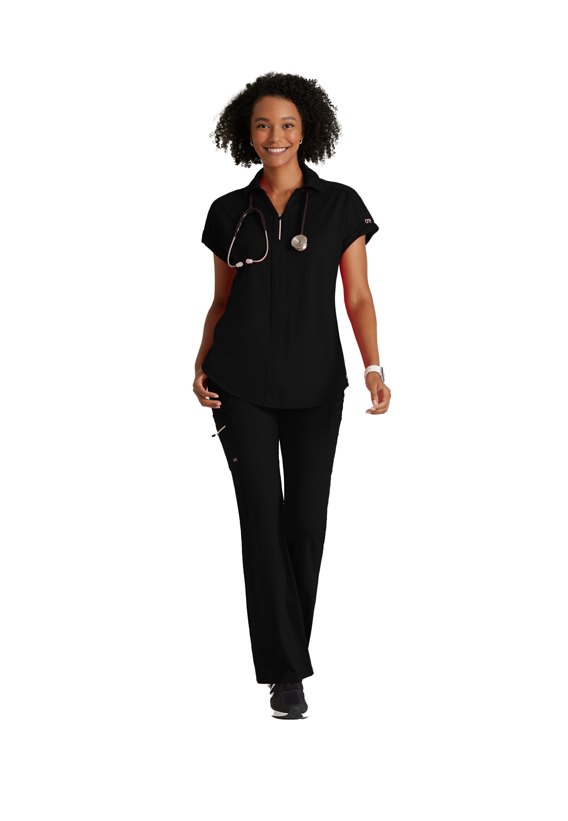 Barco One Performance Knit - Women's Two-Pocket Zip-Neck Engage Scrub Top 1