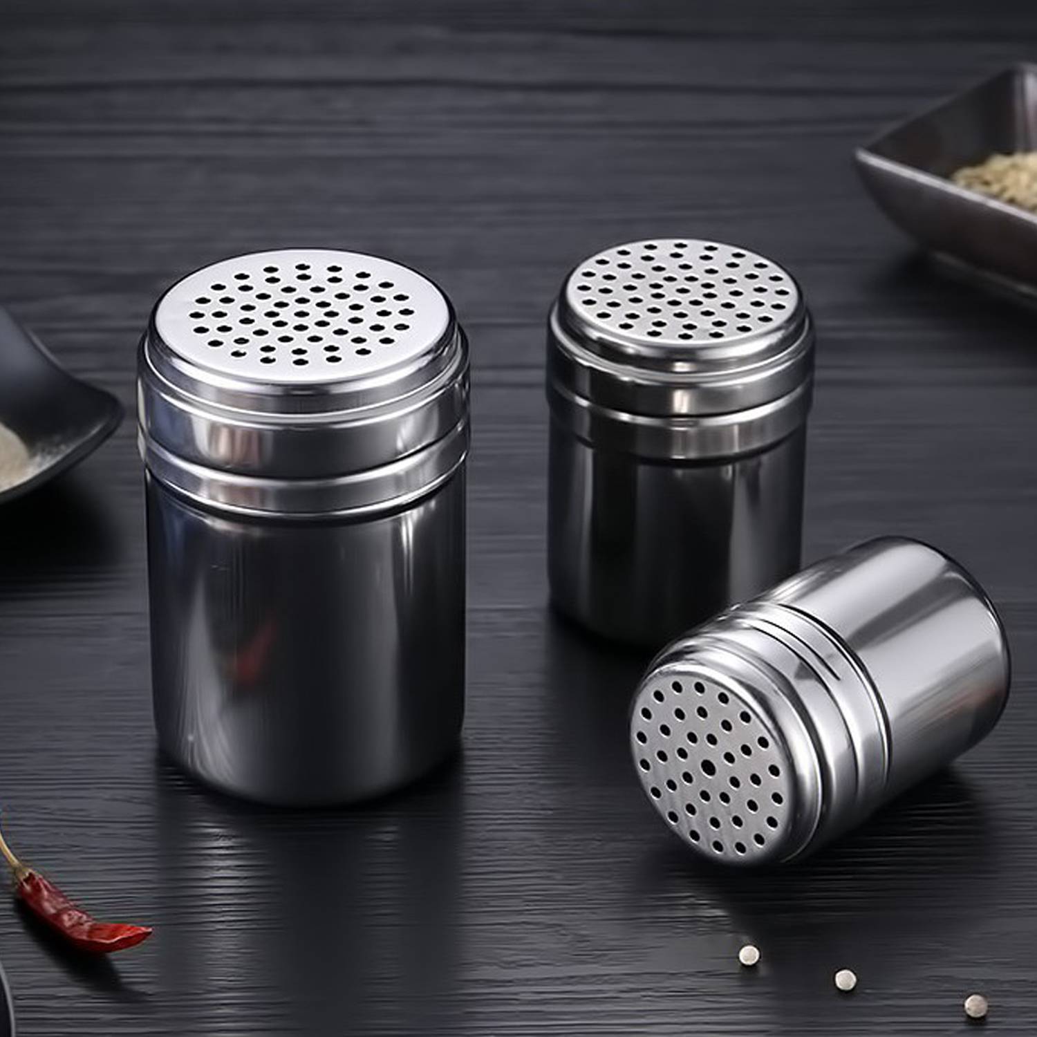 Kitchen Stainless Steel Spice Pepper Shaker 8