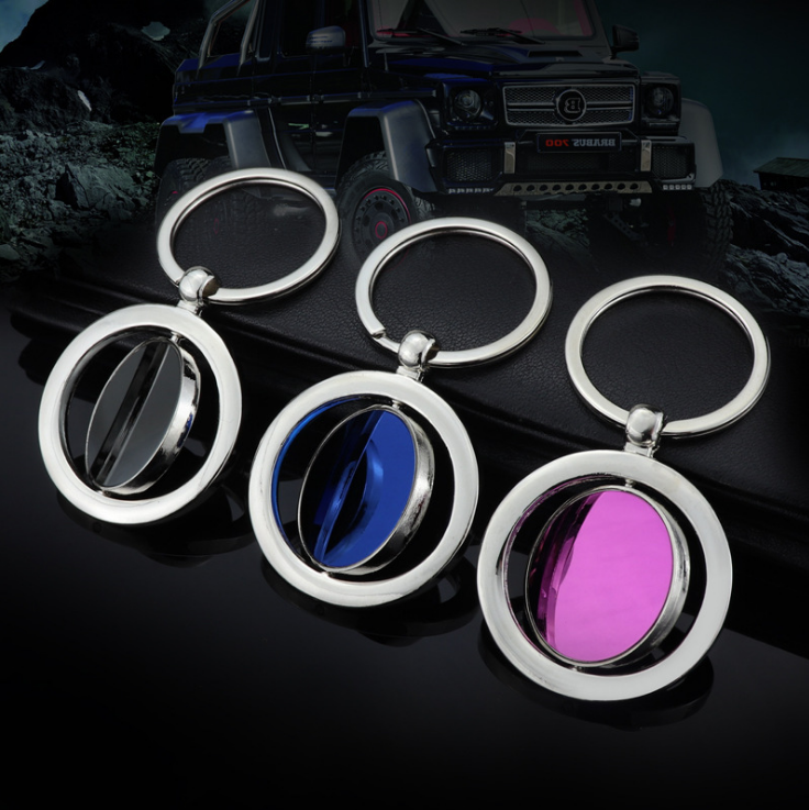 Auto Keychain Rotating Round Shape Key Ring 2