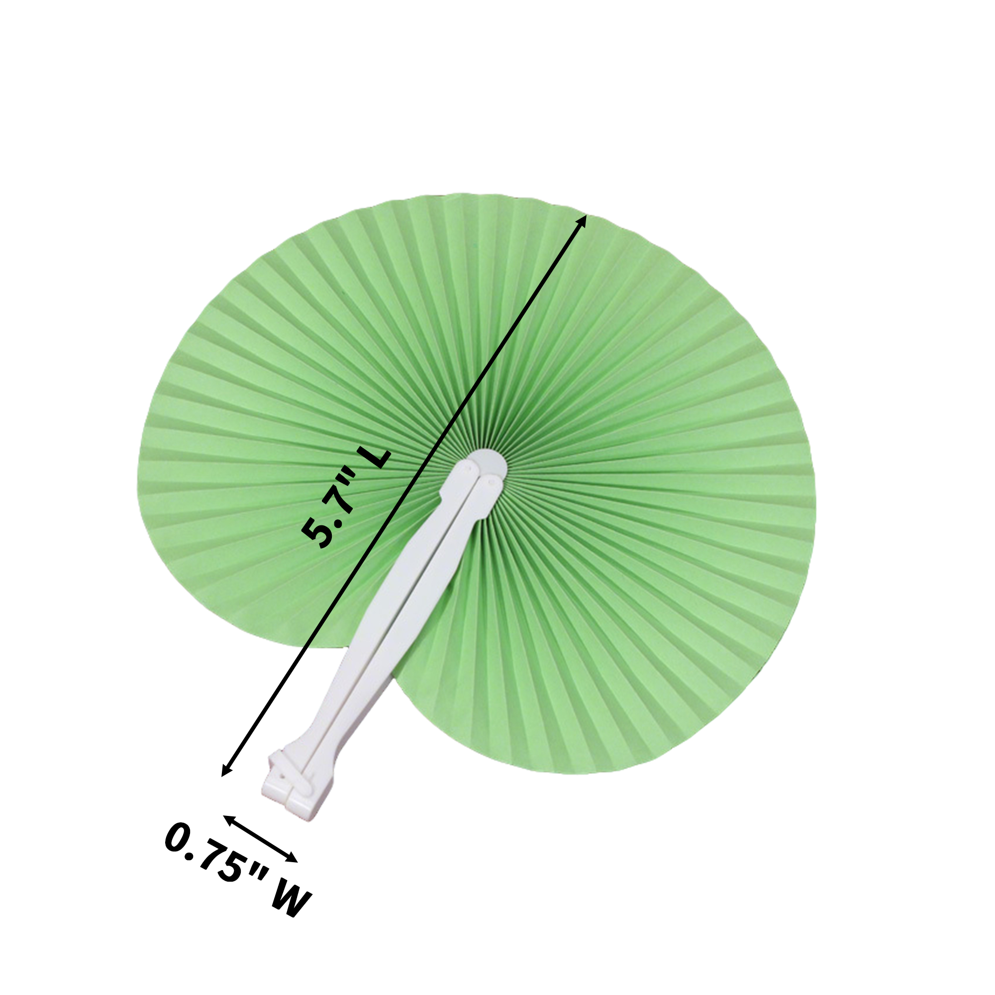 Colorful Plastic Folding Hand Fan 5.7" Length x 0.75" Width 10