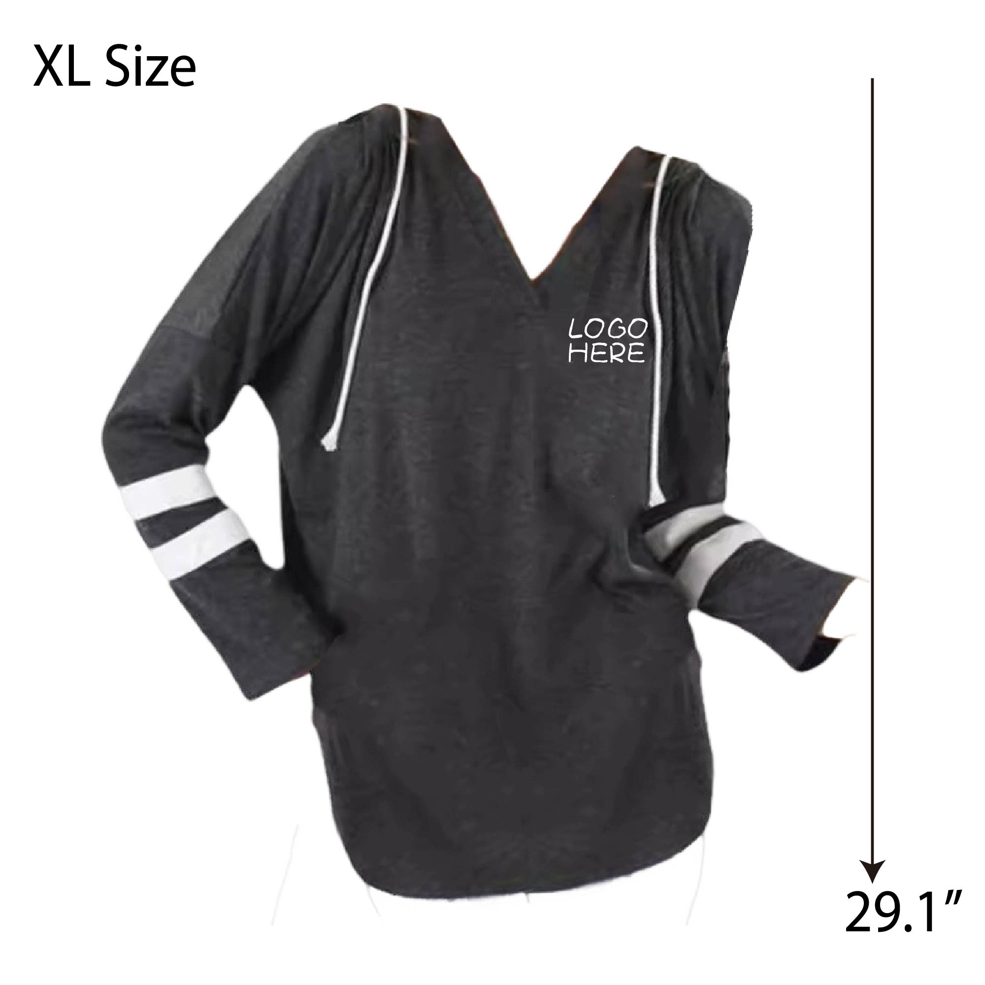 Womens Striped Long Sleeve Hoodie 2