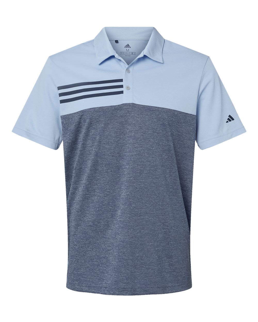 Heathered Colorblocked 3-Stripes Polo