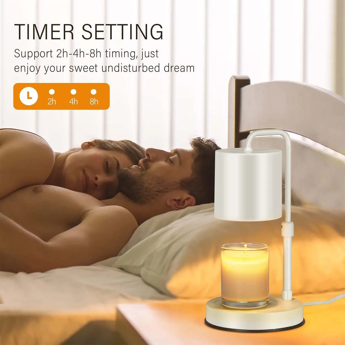 Adjustable Height Candle Wax Warmer Lamp with 2 Bulbs 8