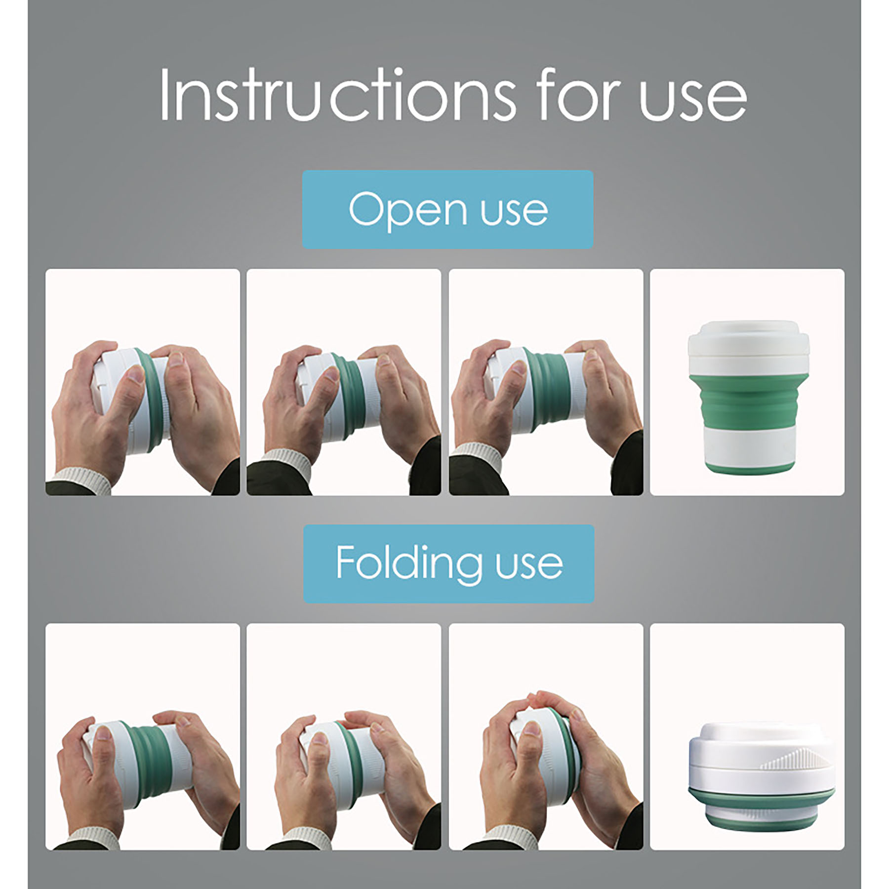 15 oz Folding Silicone Water Cup 6