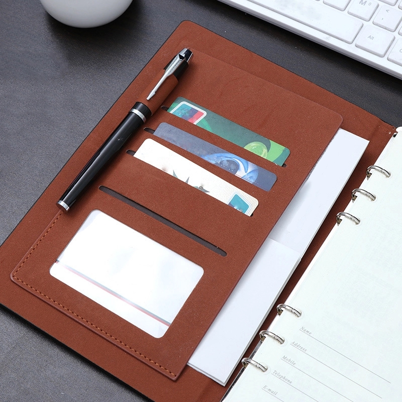 Refillable Journal A5 Lined Spiral Notebook with Card Slot 5