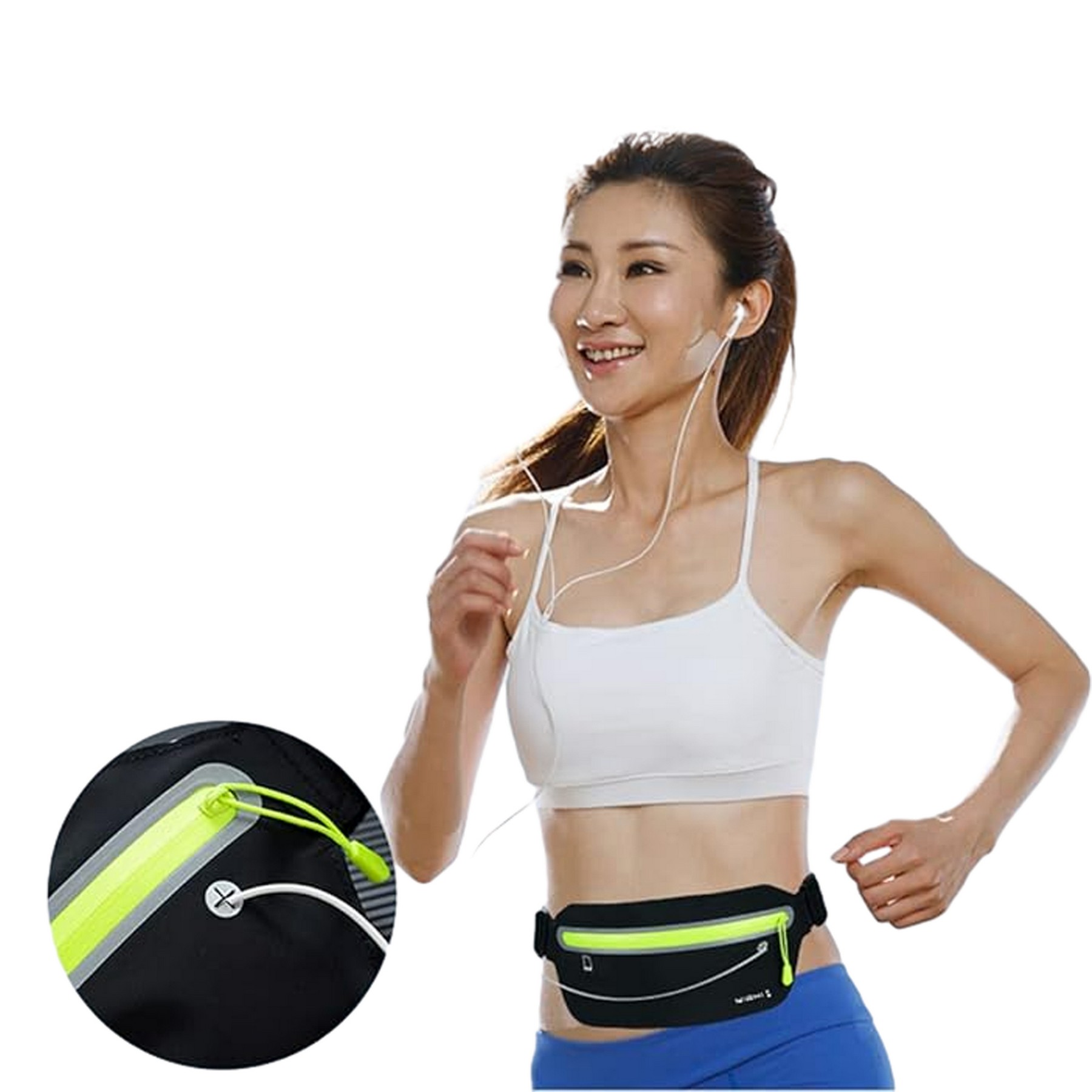 Belt Bag with Adjustable Elastic Band and Headphone Jack 3
