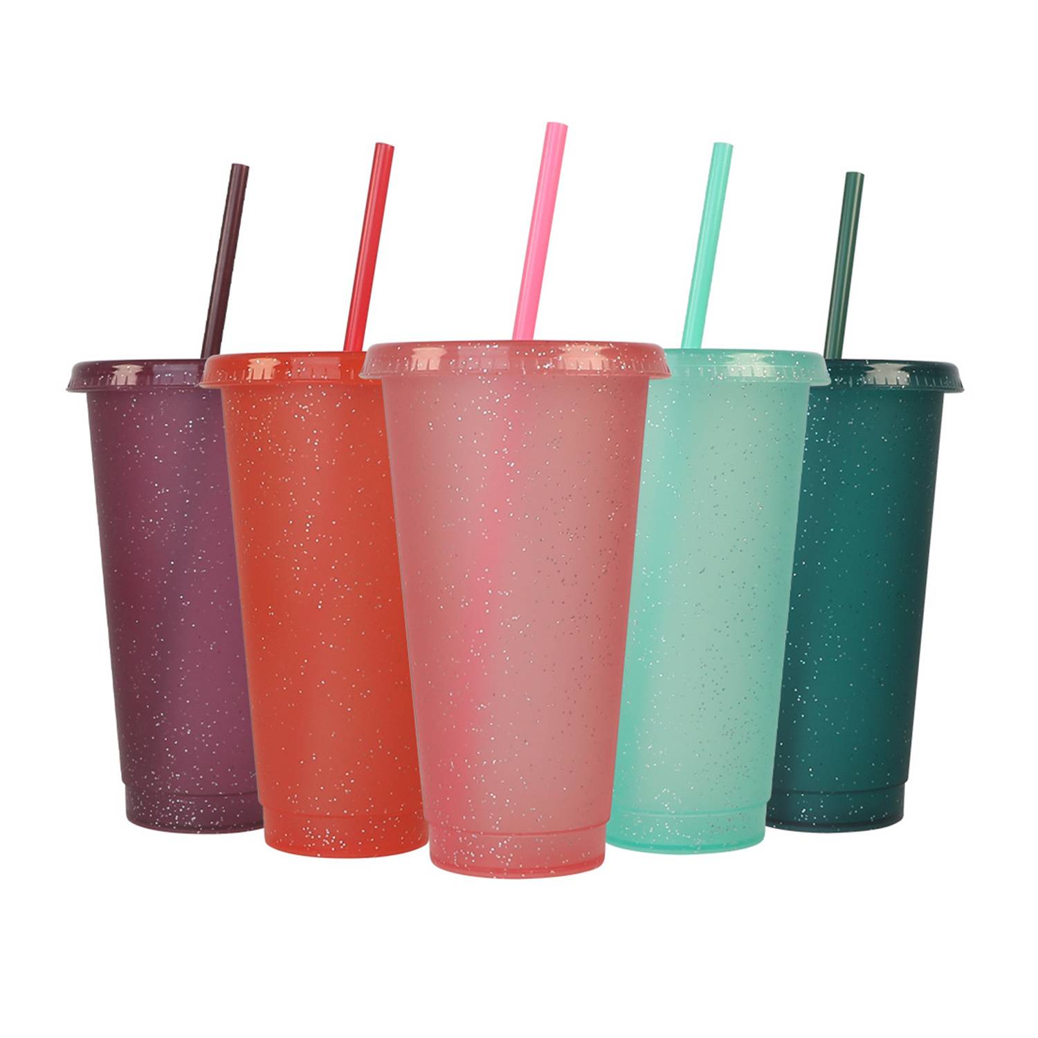 25 Oz Single-layer plastic water cup with shimmering glitter 2