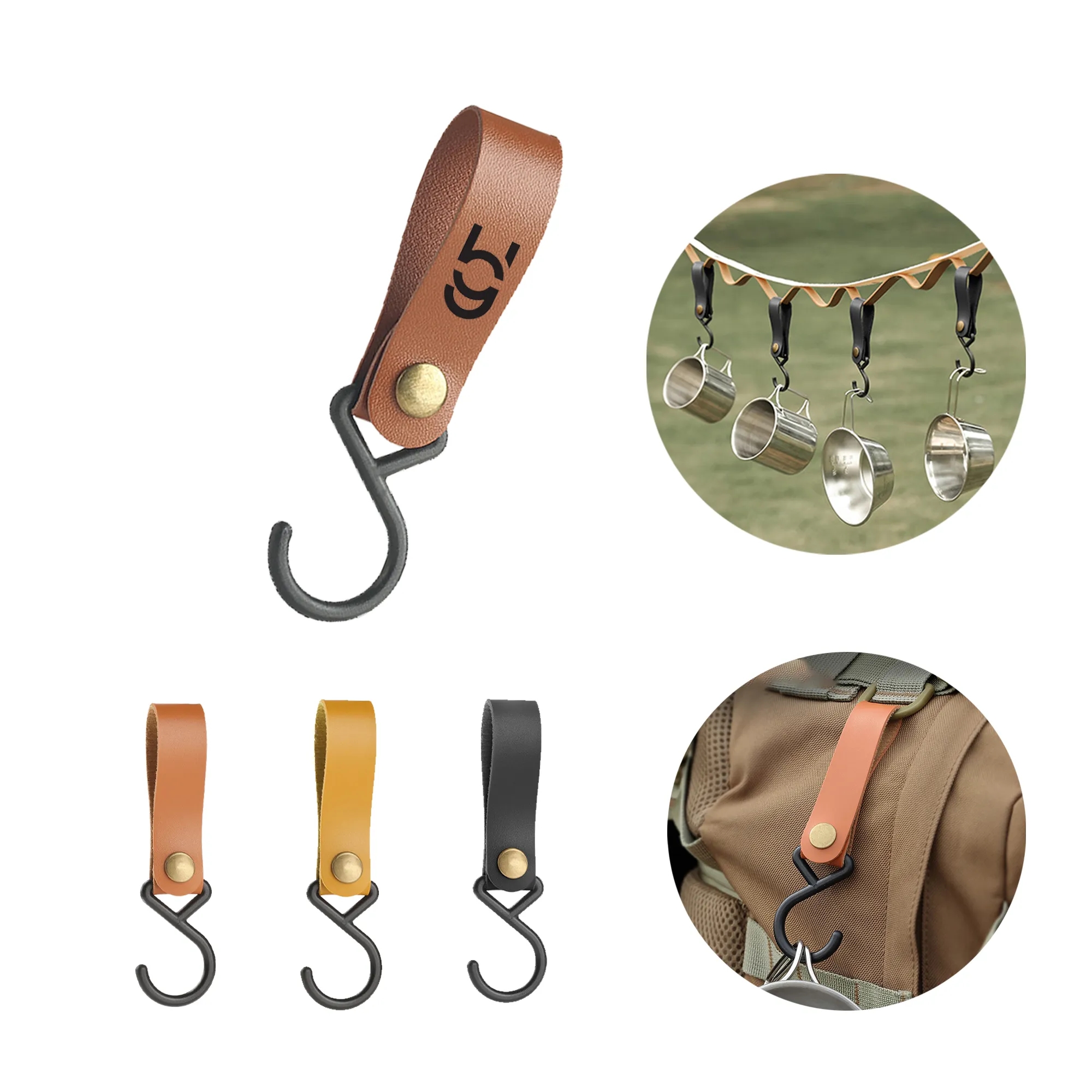 Portable S-type Leather Storage Hook 4