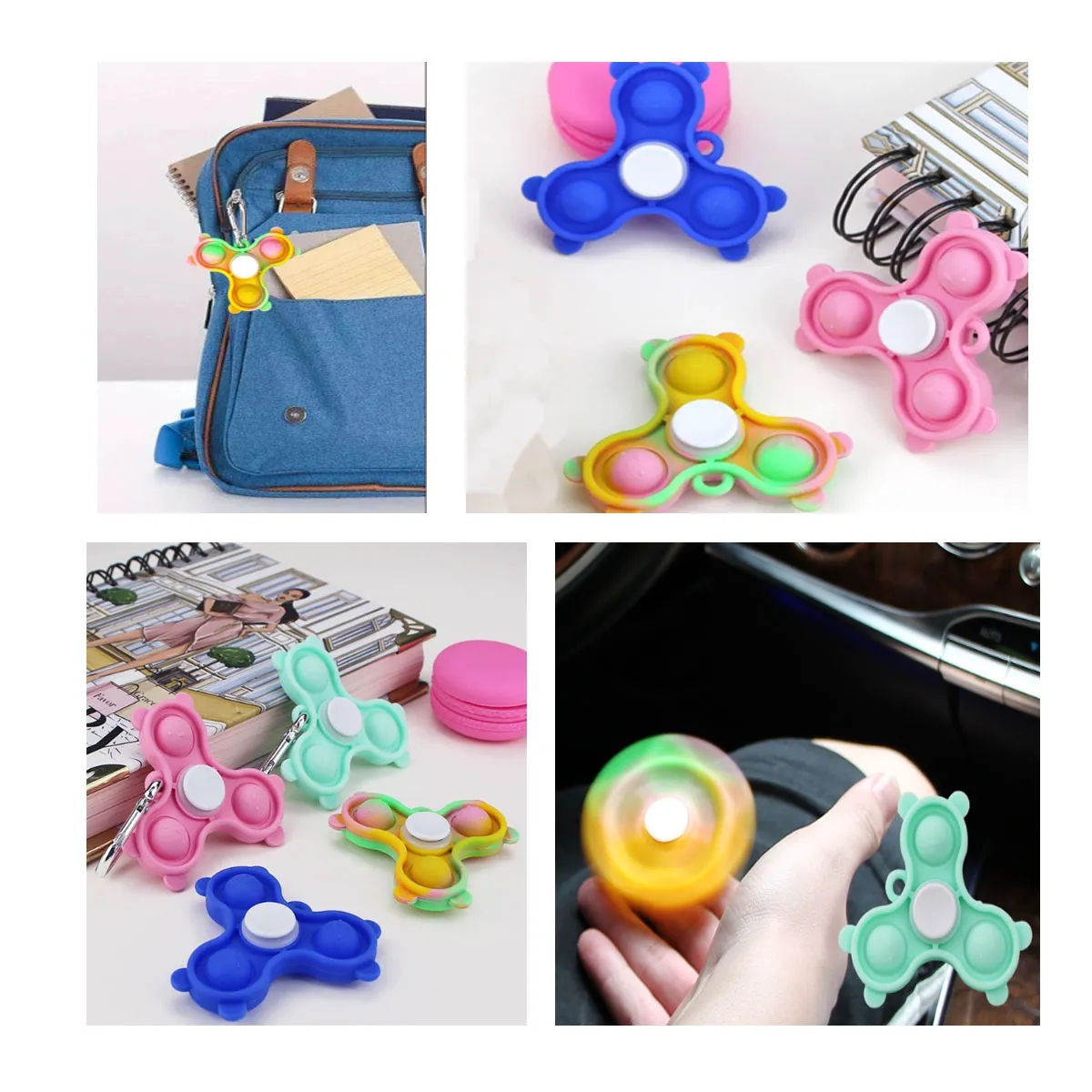 Silicone Durable Relieve Stress Spinning Fidget Spinner Toys 5