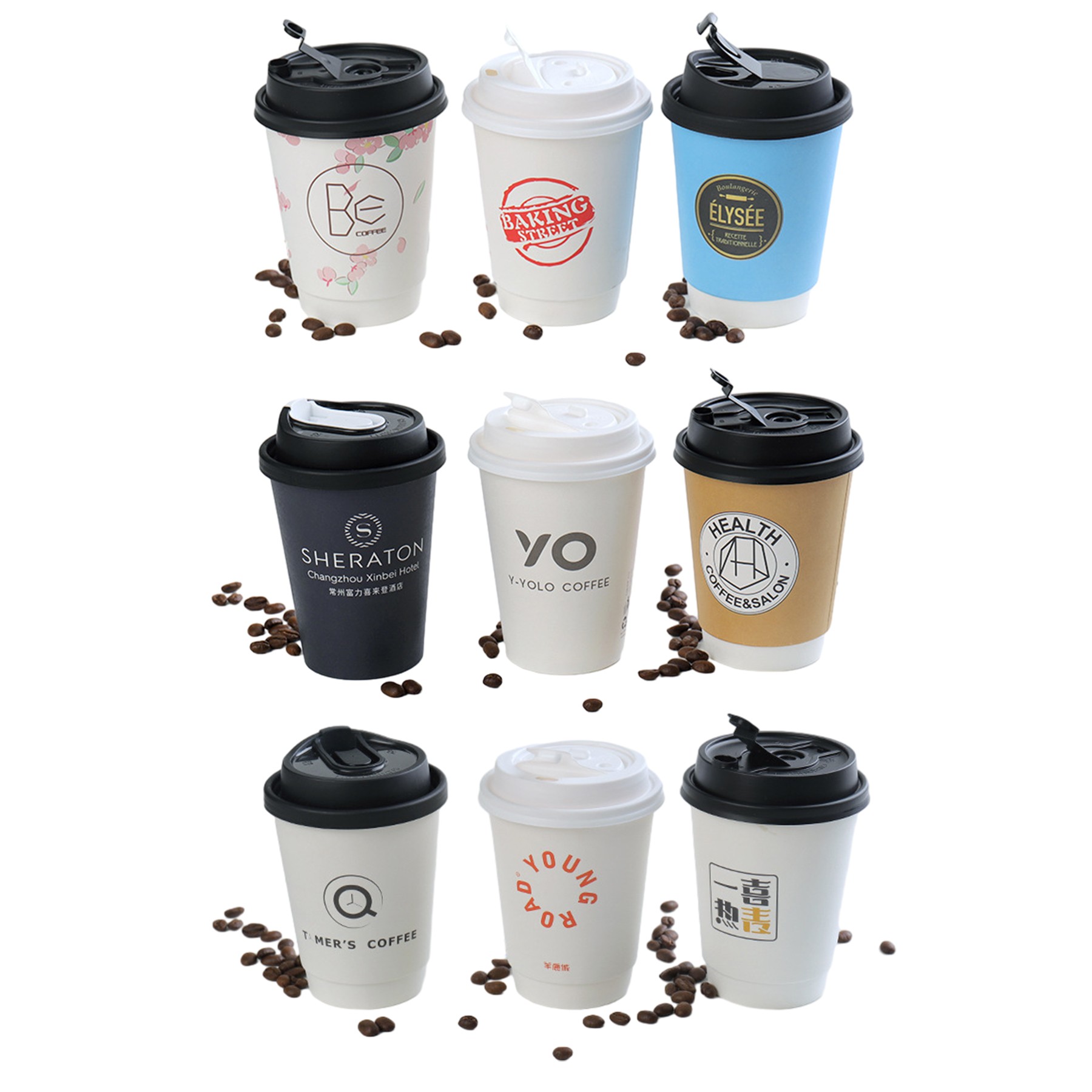Eco-Friendly 12 Oz Double Wall Disposable Paper Cup With Lid 2