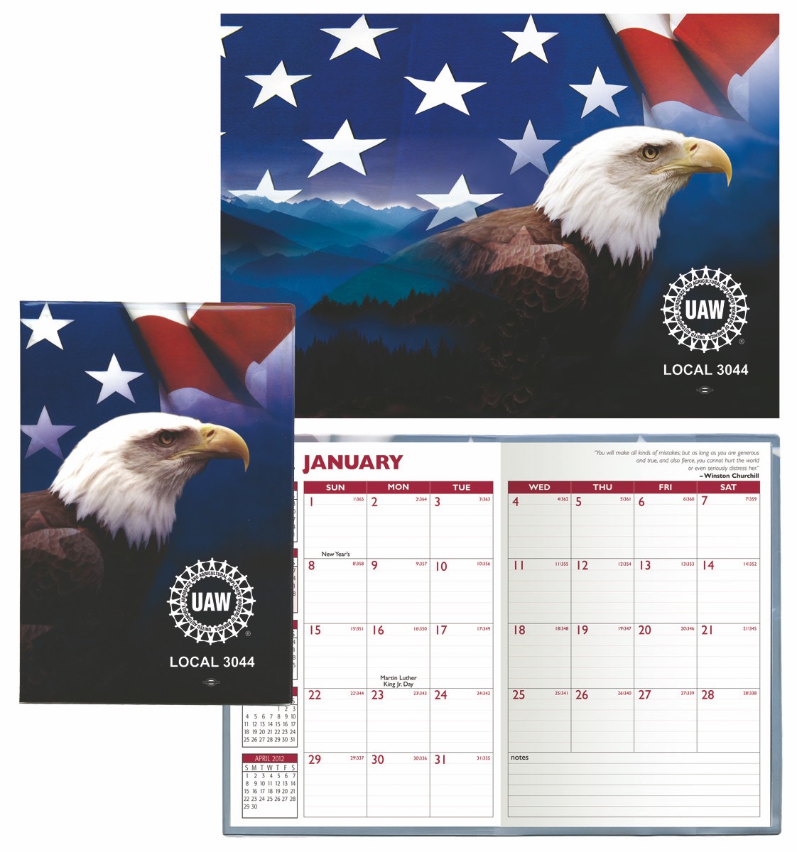 Stock Full Color Vinyl 7 X10 Patriotic Planner w/ Monthly Insert 2
